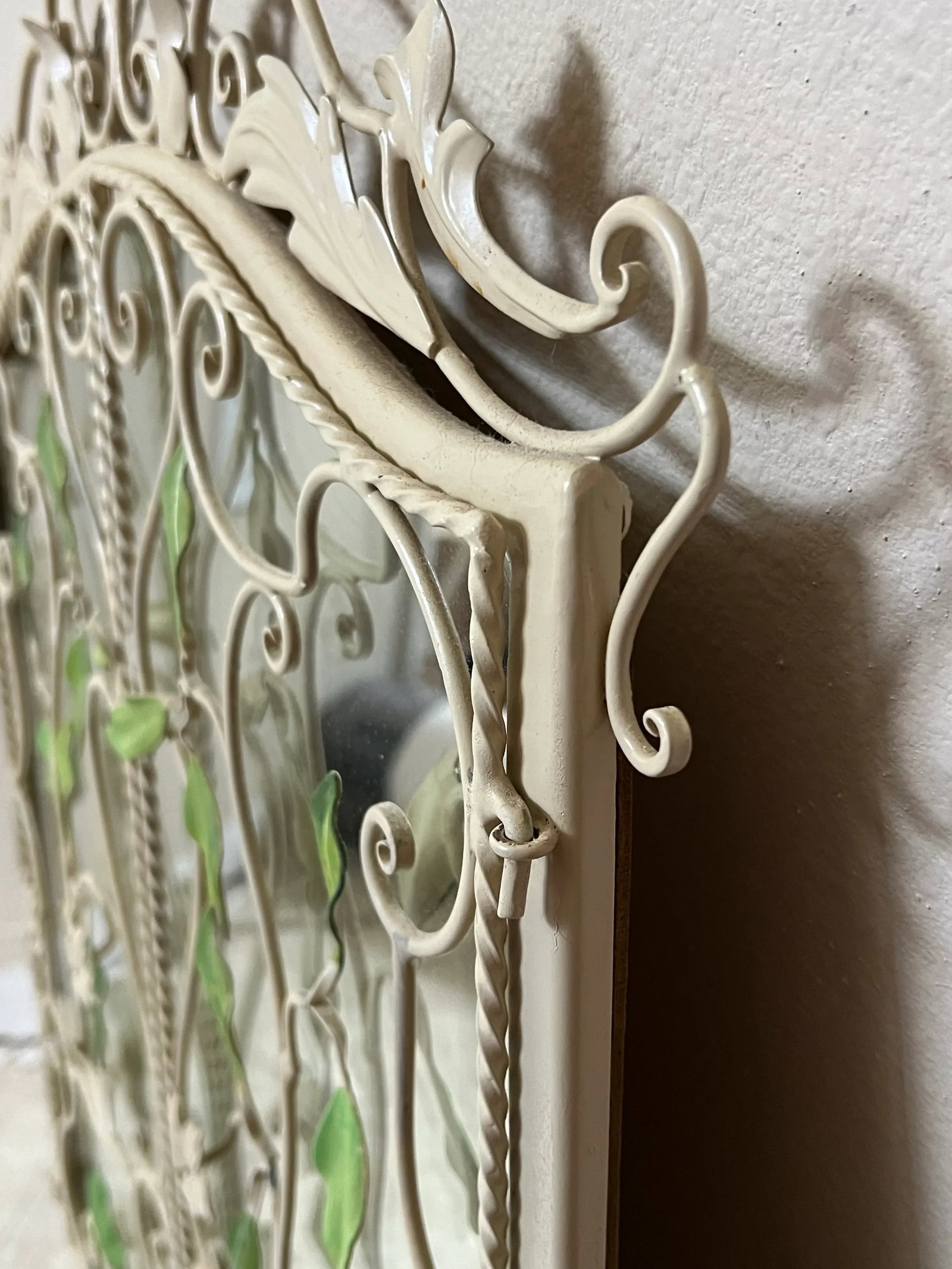Vintage Shabby Chic Wrought Iron Garden Gate Wall Mirror - 7