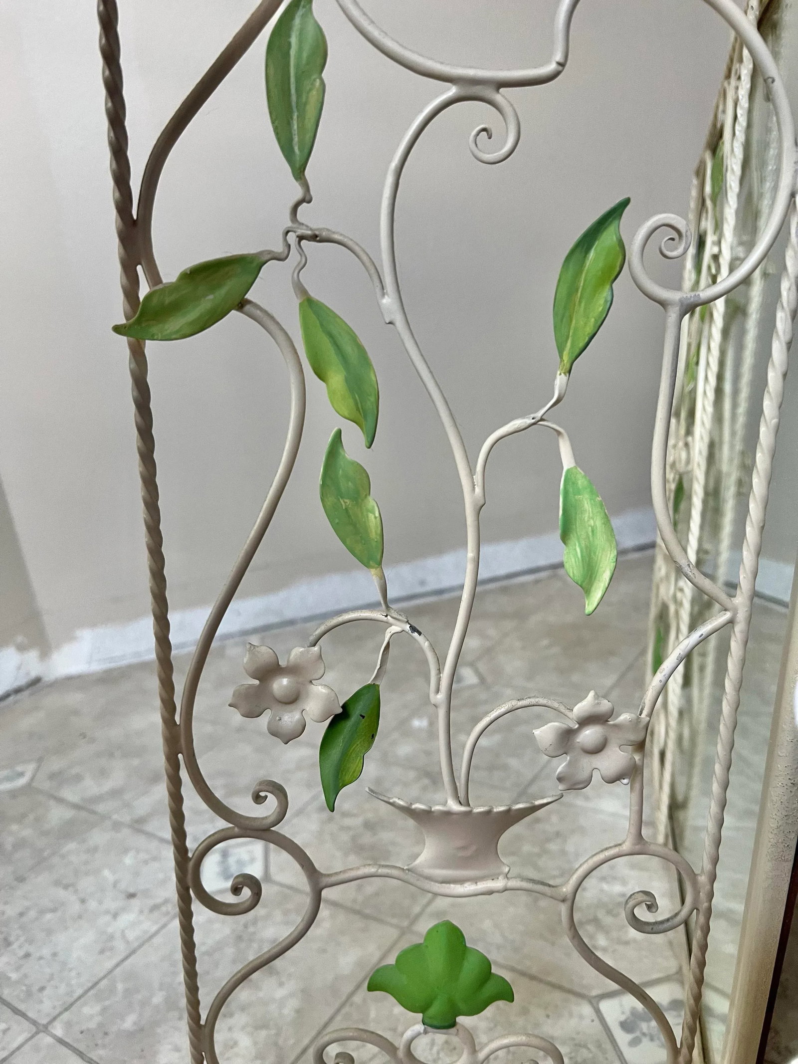 Vintage Shabby Chic Wrought Iron Garden Gate Wall Mirror - 8
