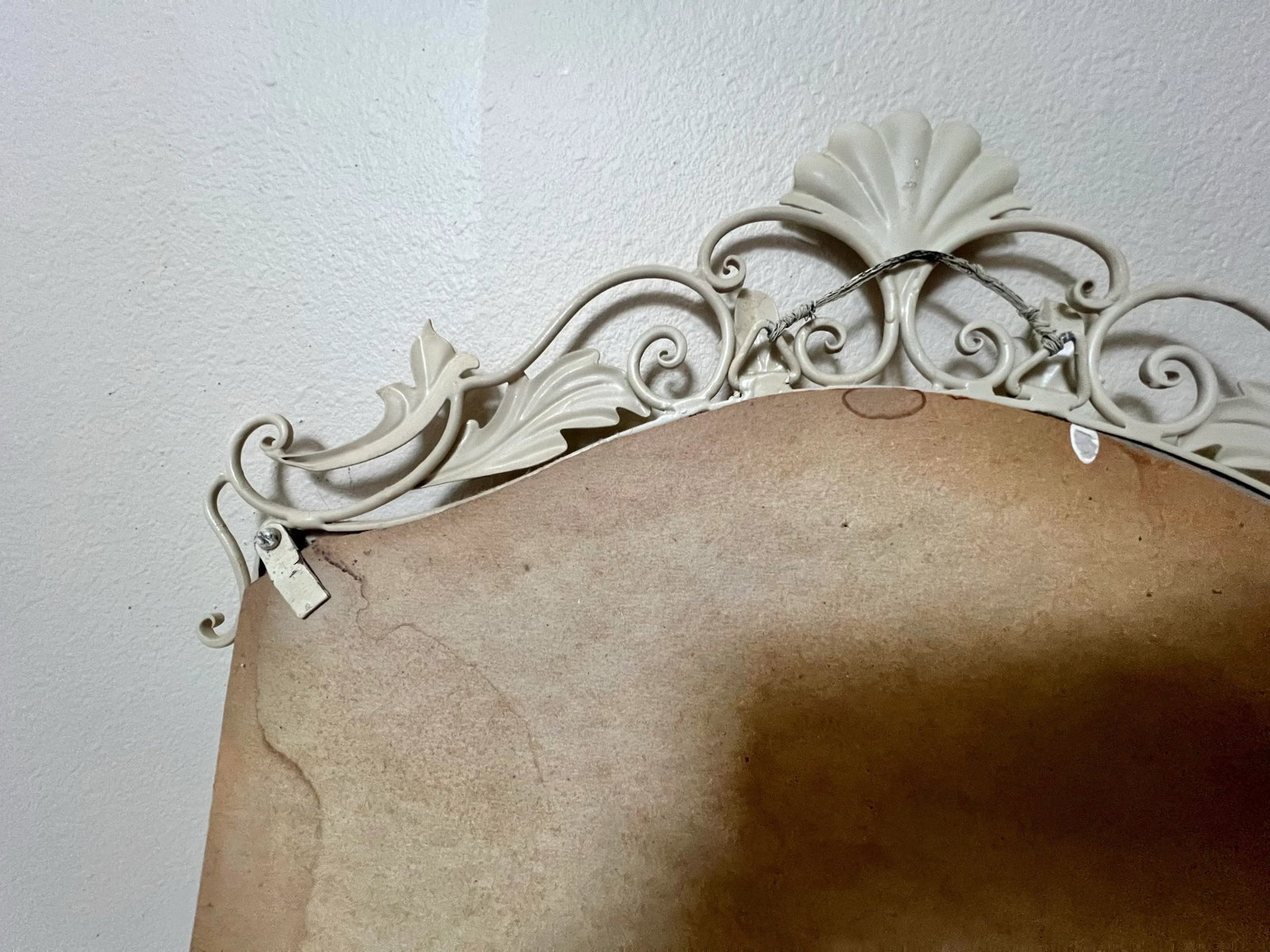 Vintage Shabby Chic Wrought Iron Garden Gate Wall Mirror - 9