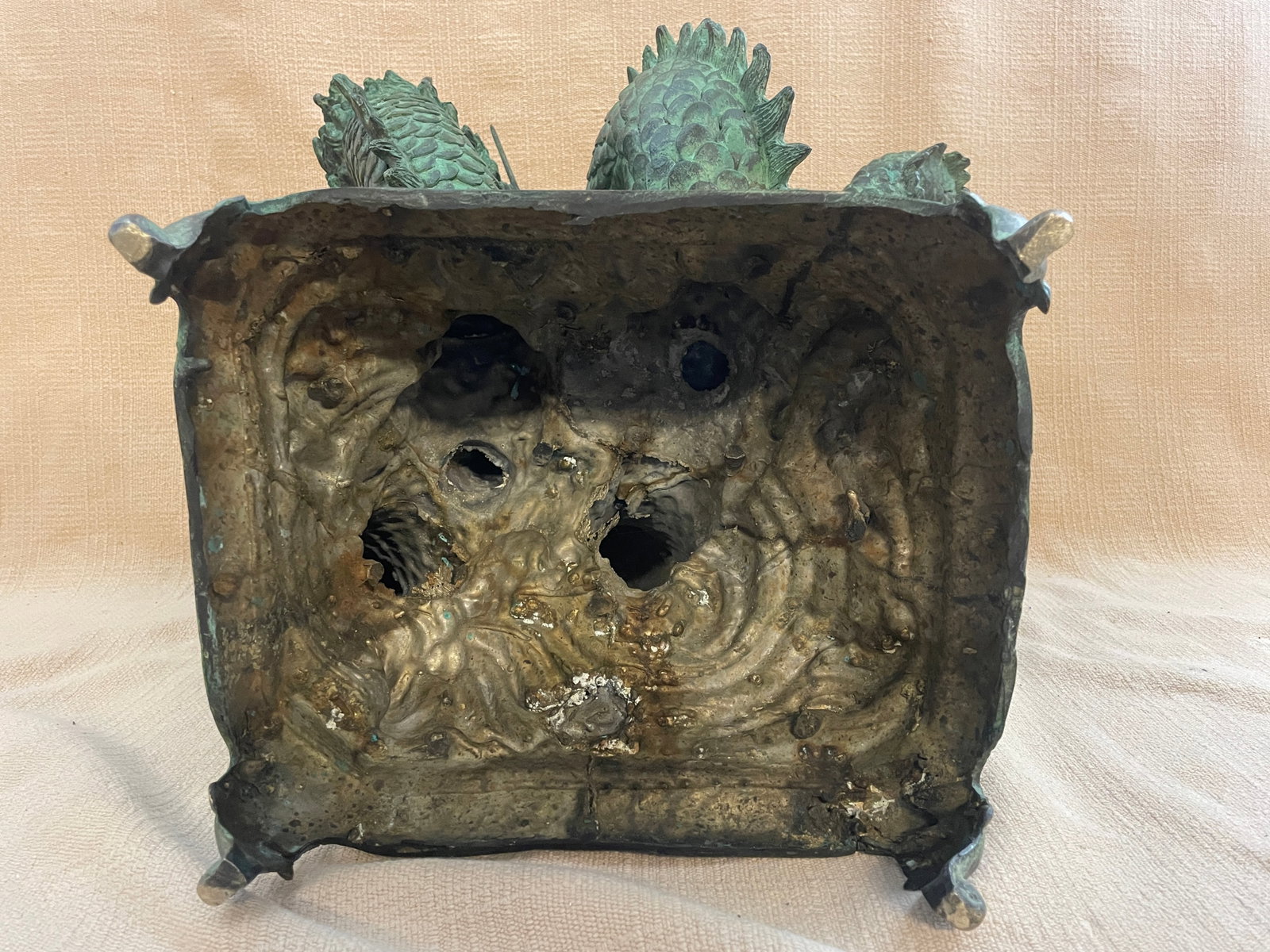 Vintage Cast Bronze Asian/Chinese Dragons Water-Feature Sculptures - Set of 2 - 11
