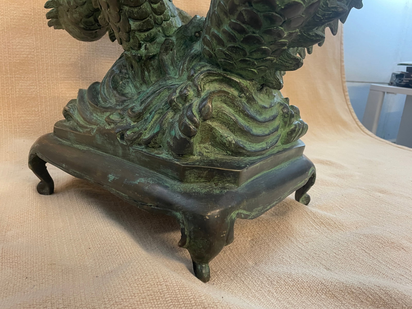 Vintage Cast Bronze Asian/Chinese Dragons Water-Feature Sculptures - Set of 2 - 2