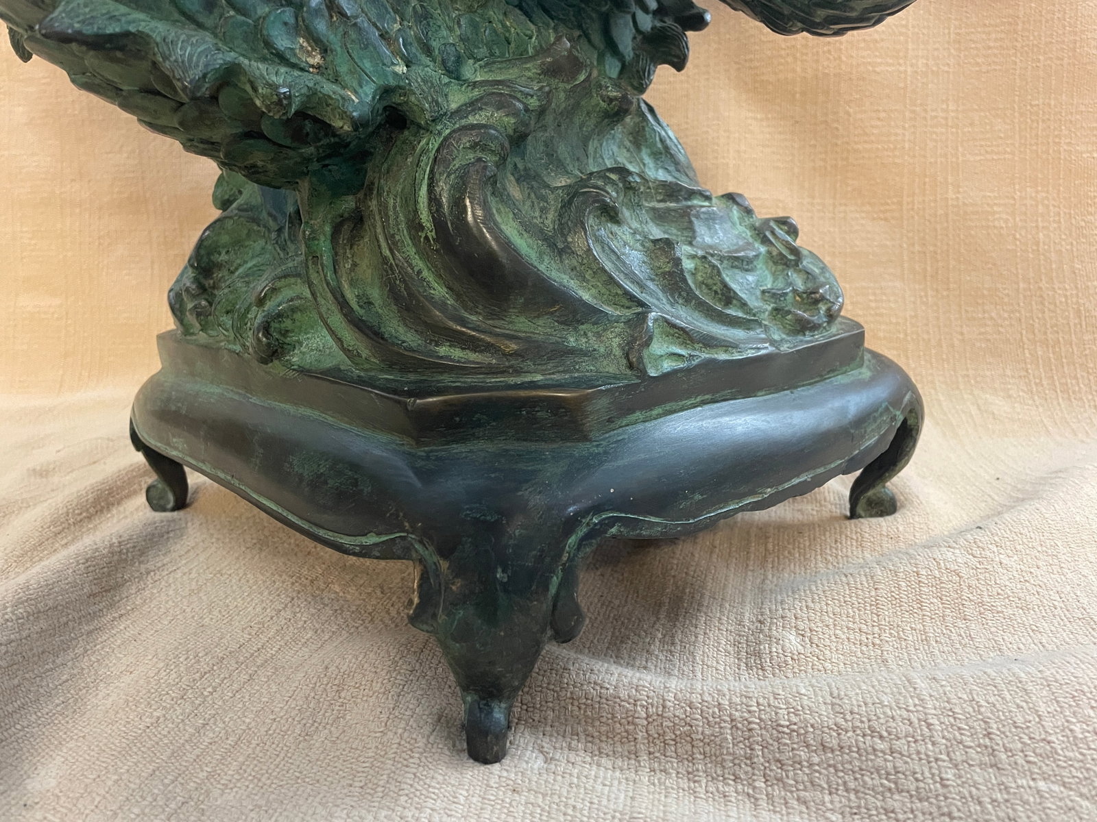 Vintage Cast Bronze Asian/Chinese Dragons Water-Feature Sculptures - Set of 2 - 9