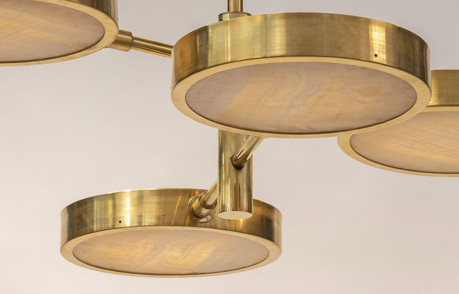 4-Arm Sistema Solare Brass & Onyx Chandelier by Silvio Piatelli Design - 3