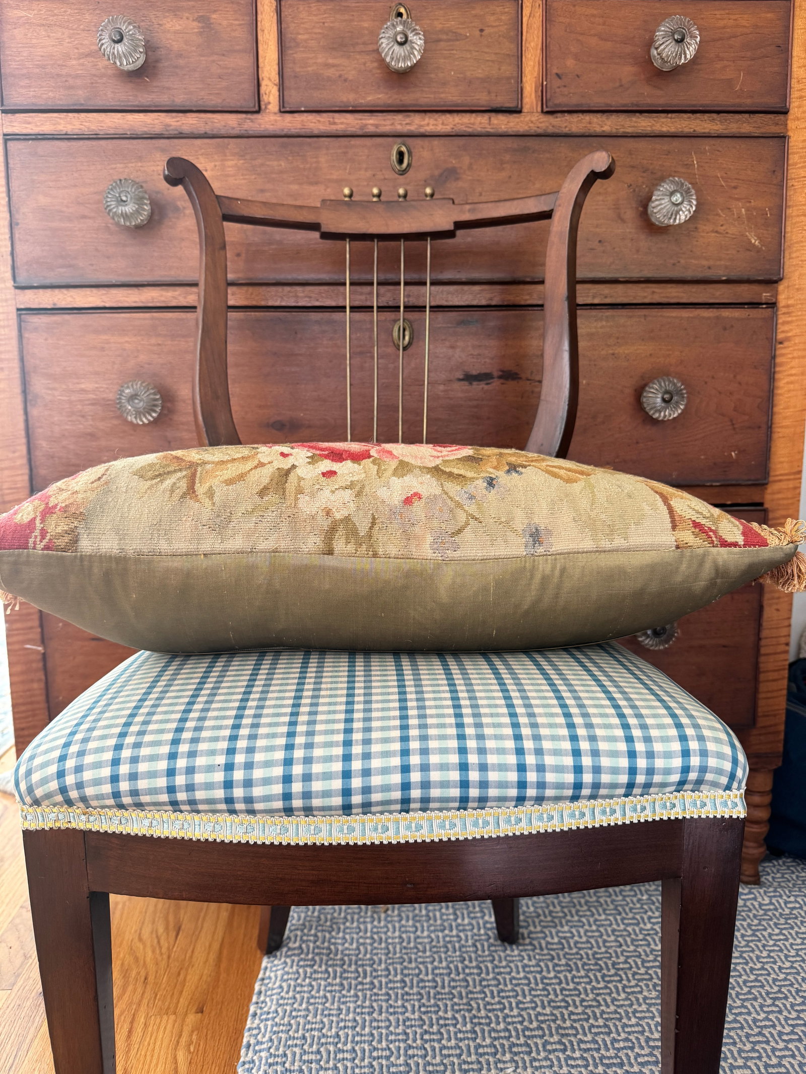 19th Century French Aubusson Silk Pillow - 11