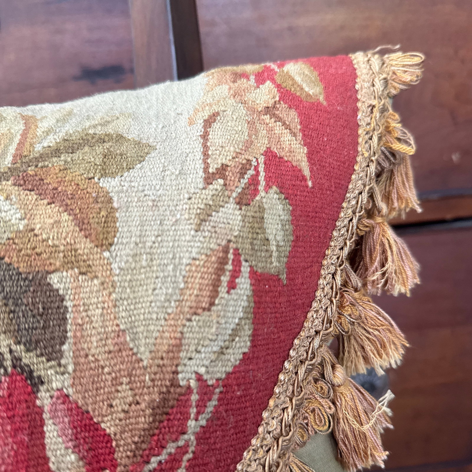 19th Century French Aubusson Silk Pillow - 5