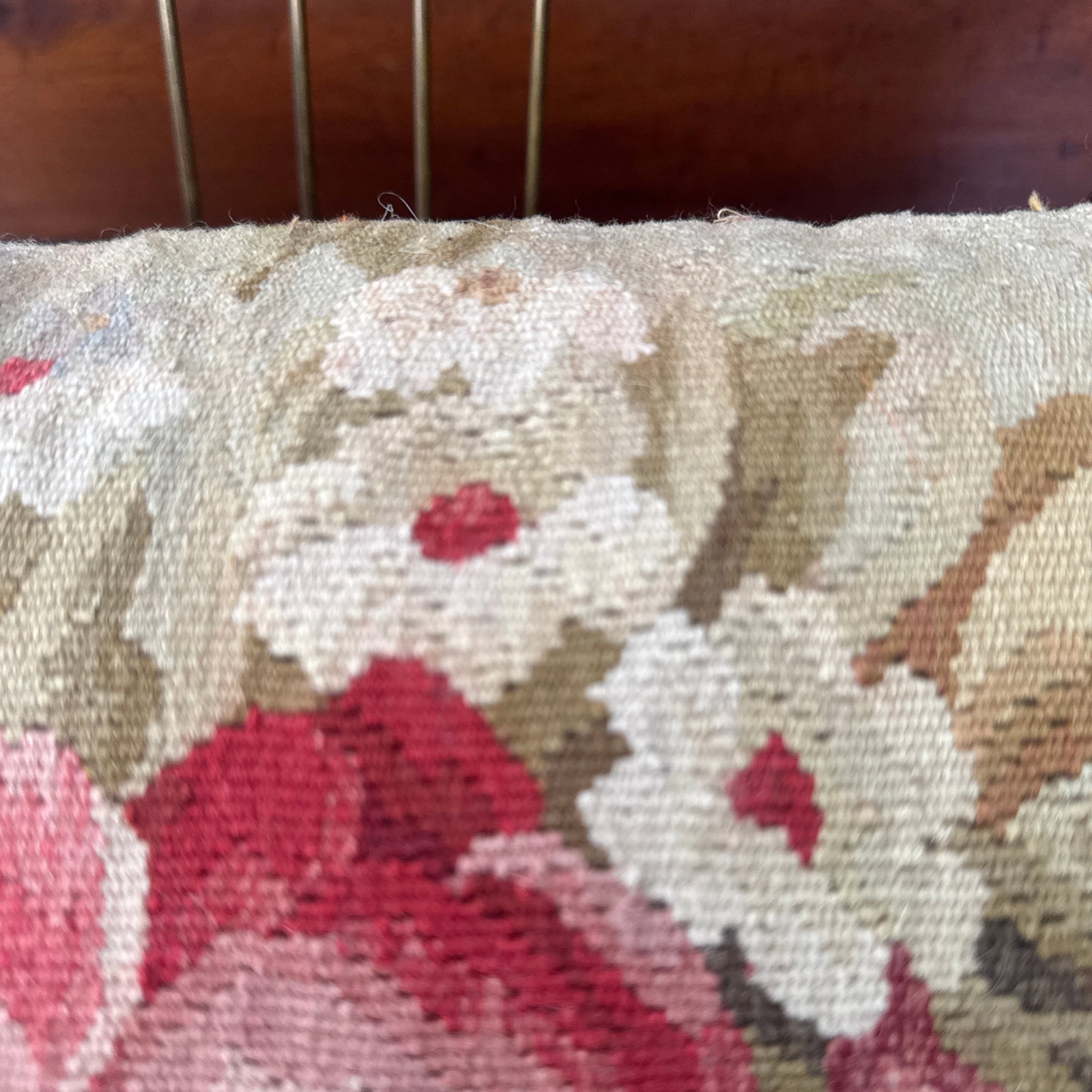 19th Century French Aubusson Silk Pillow - 6