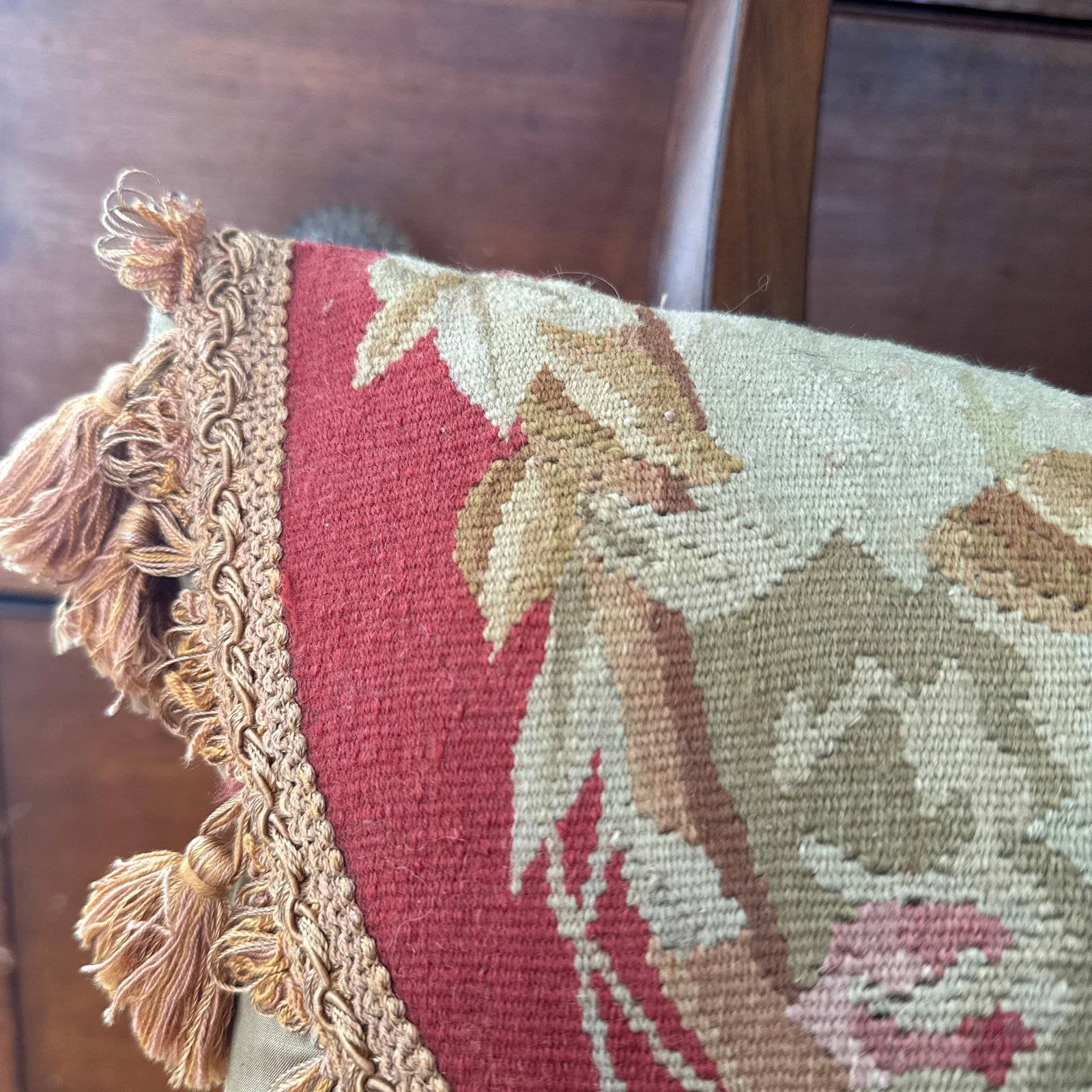19th Century French Aubusson Silk Pillow - 8