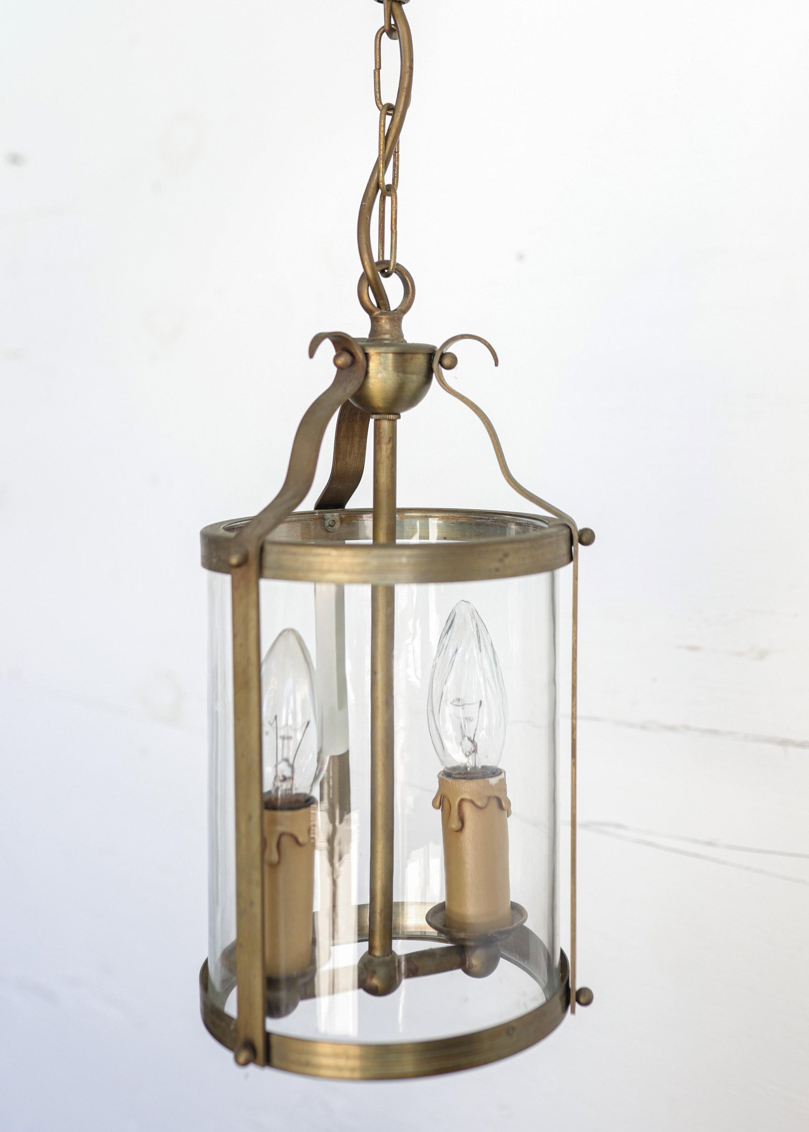 Late 19th Century Pair of French Brass Lanterns / Pendant Lighting - 6