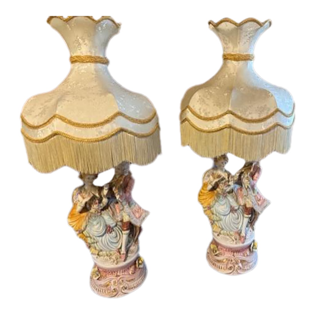 French Provincial Table Lamps Set of Two: 1 pair of vintage provincial table lamps. Bellissimo 112 by Azzolin Brothers Condition: Alterations: Original Condition Unaltered Imperfections: Some Imperfections Condition Notes: Good condition. No