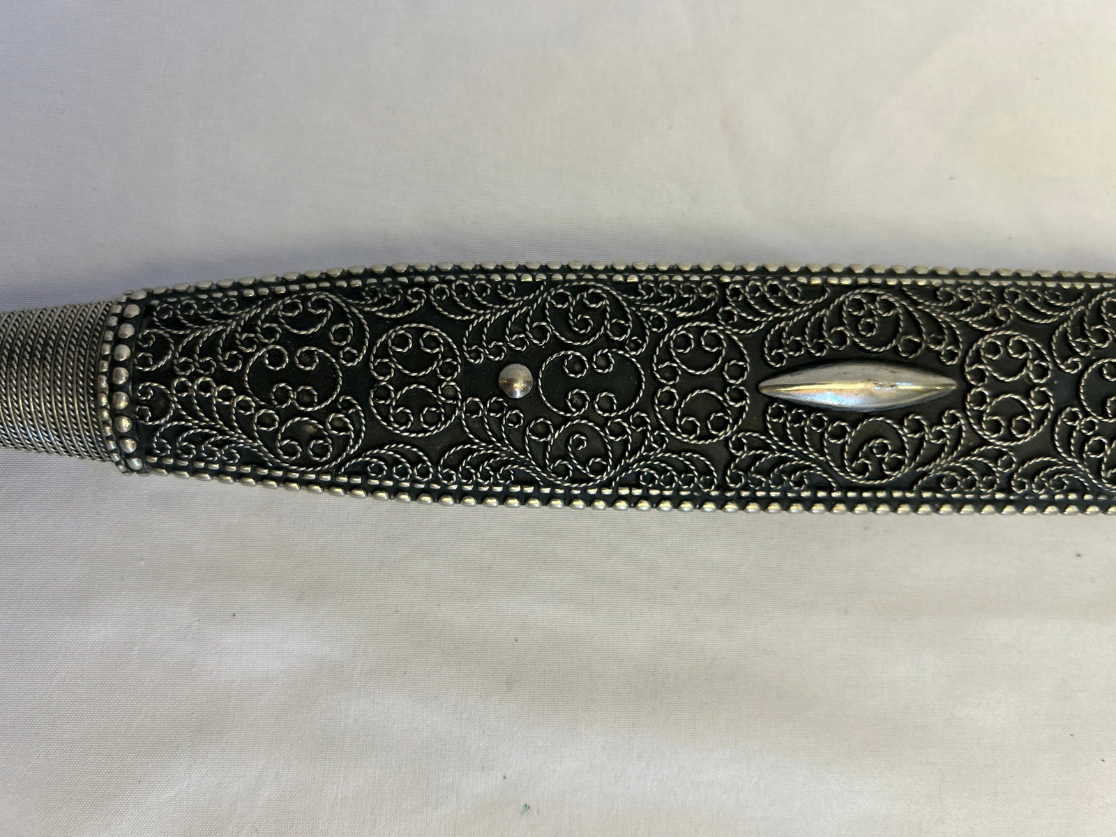 Double-Edged Kindjal Dagger With Silver Filigree and Parcel Gilding, Circa 1950-1970 - 11