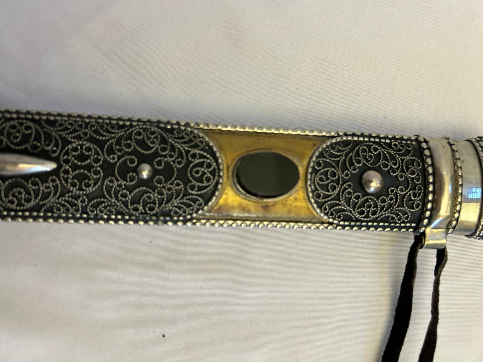 Double-Edged Kindjal Dagger With Silver Filigree and Parcel Gilding, Circa 1950-1970 - 2
