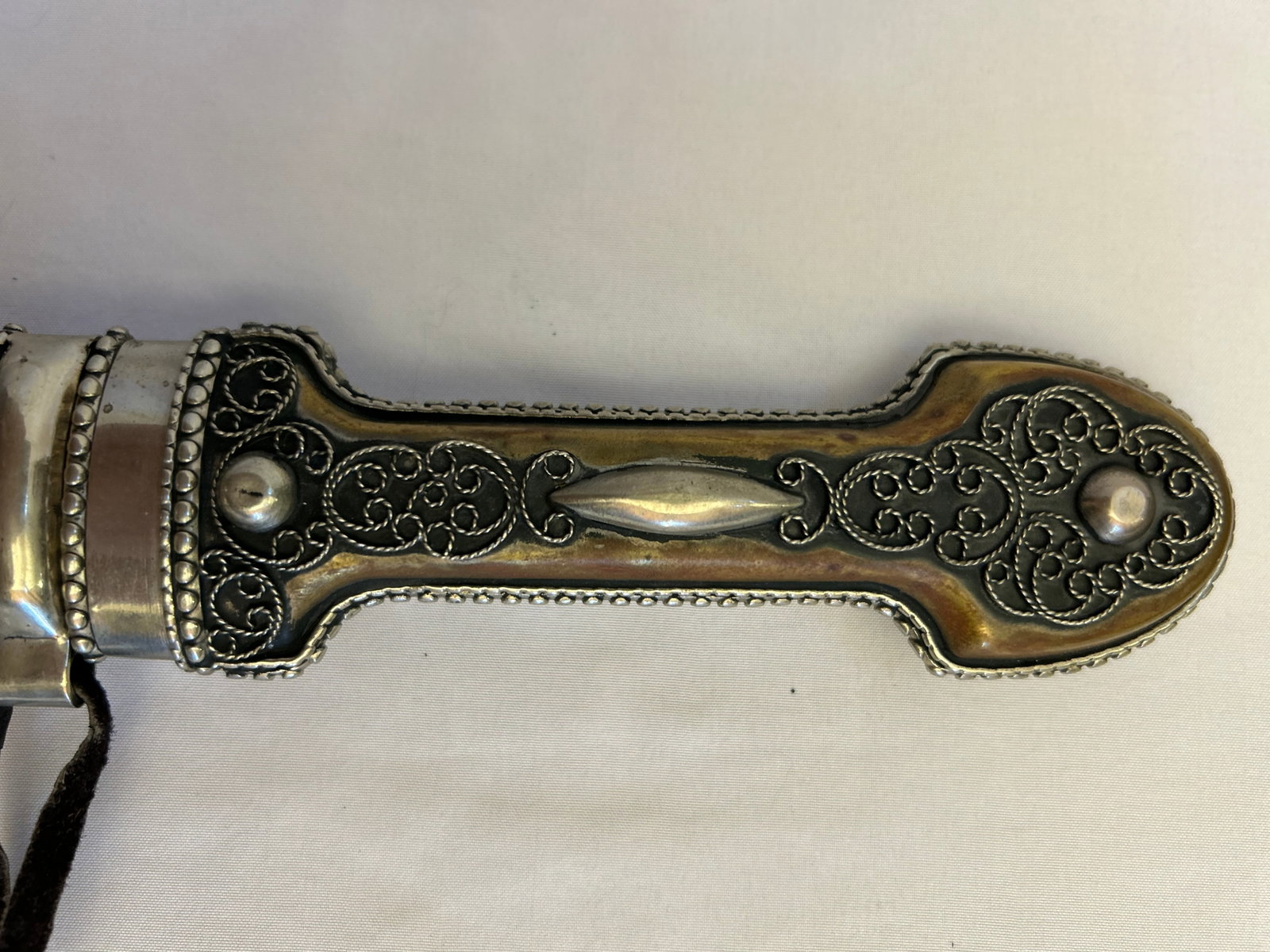 Double-Edged Kindjal Dagger With Silver Filigree and Parcel Gilding, Circa 1950-1970 - 4