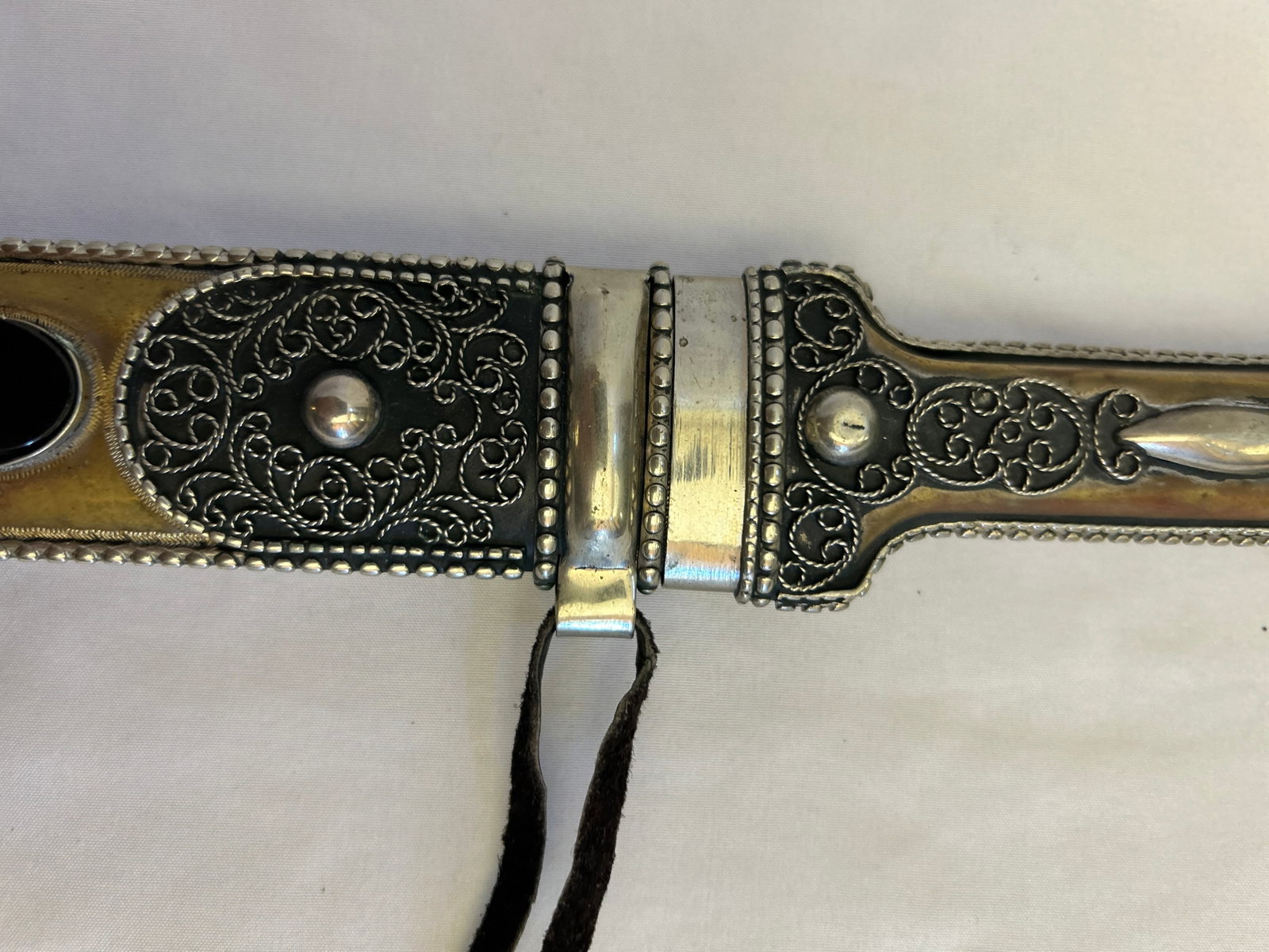 Double-Edged Kindjal Dagger With Silver Filigree and Parcel Gilding, Circa 1950-1970 - 7