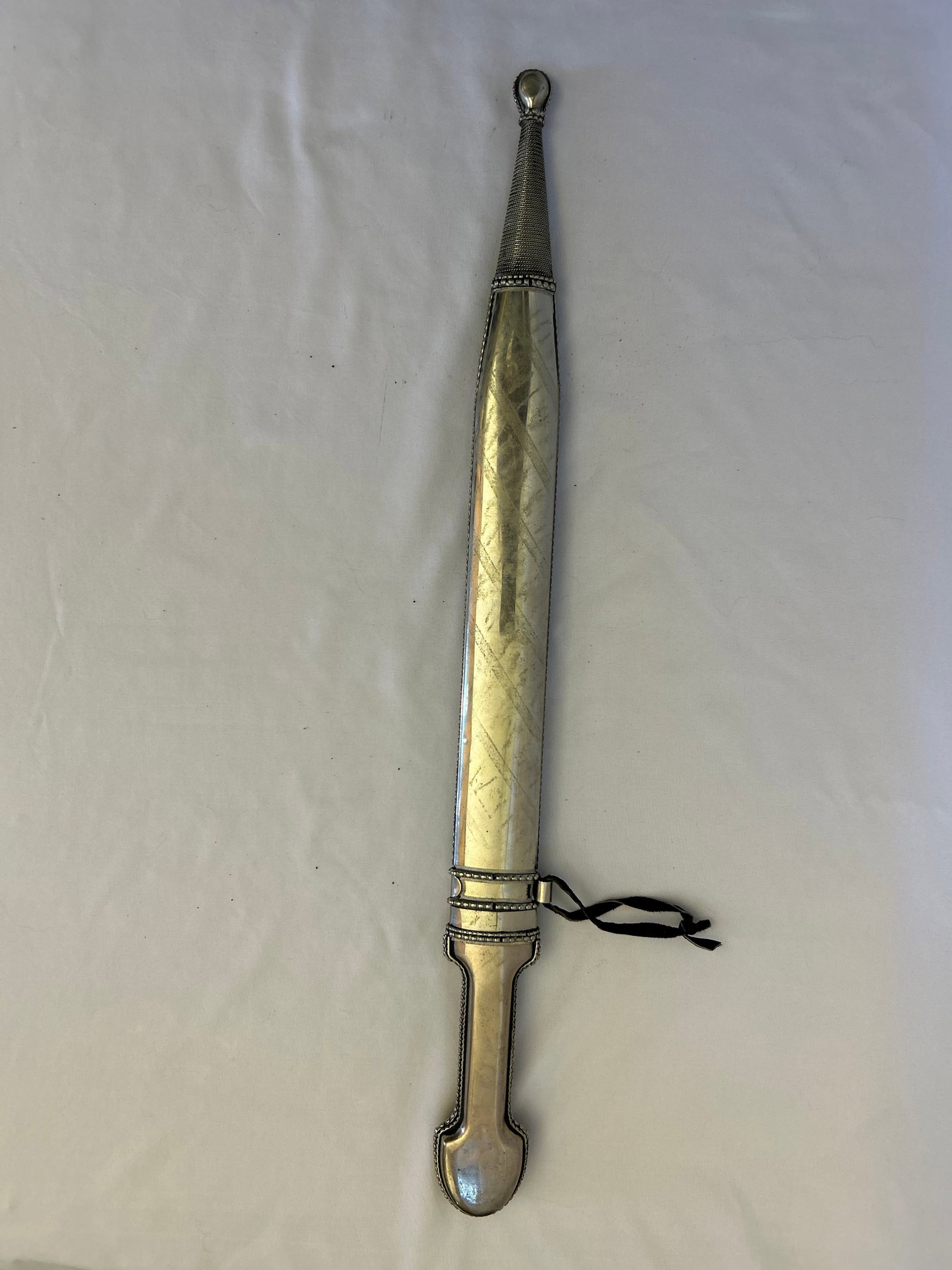 Double-Edged Kindjal Dagger With Silver Filigree and Parcel Gilding, Circa 1950-1970 - 8