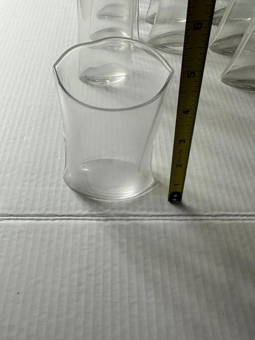 Crinkle Futuro Glass by Designer Makoto Komatsu Set of 12 - Extremely Rare 1979 - 6