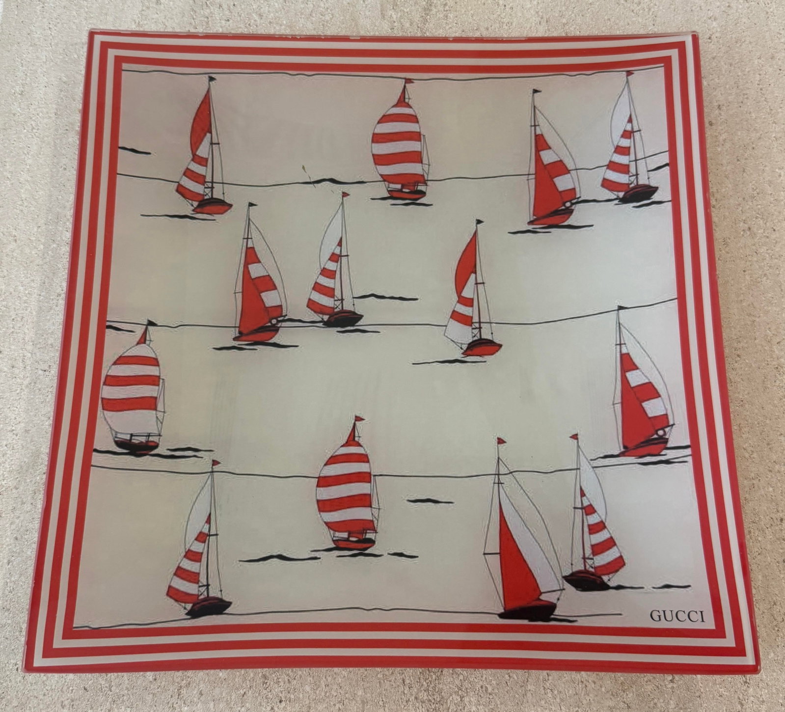Vintage Gucci Sailboat Tray - 2
