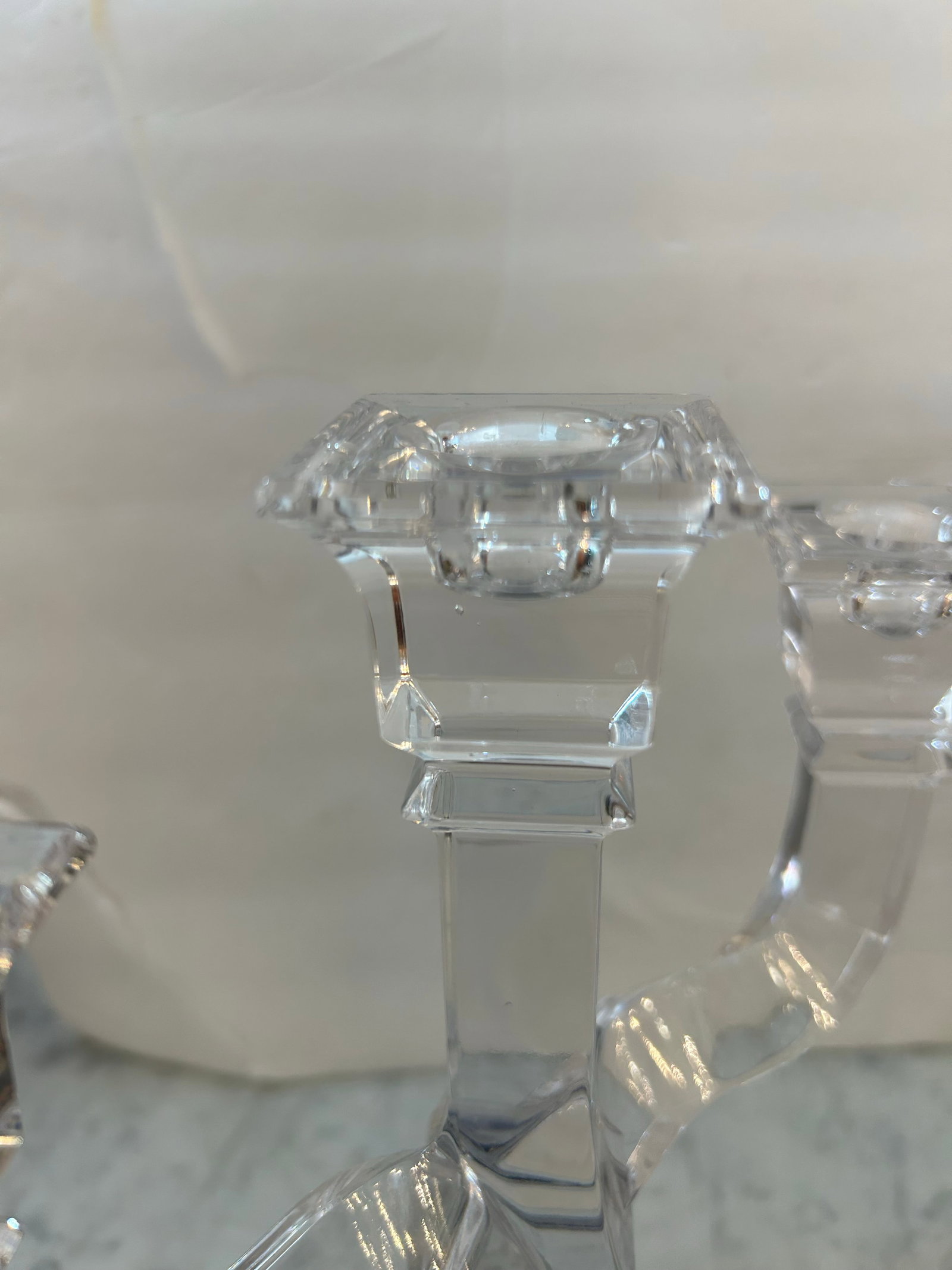Rosenthal Austria Versace Crystal 3 - Arm Candlesticks With Frosted Medusa on the Center Arm Signed, - 5