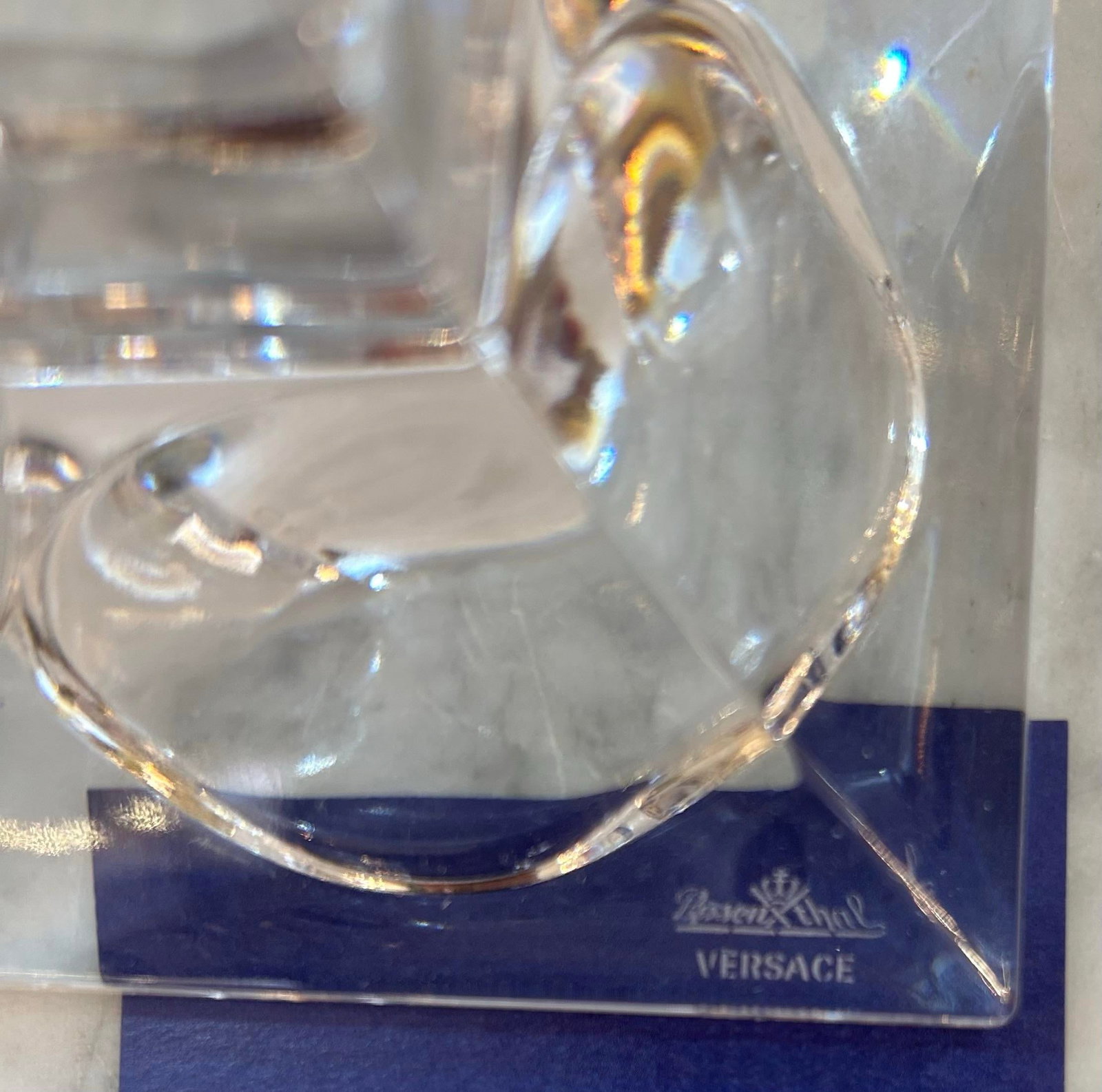 Rosenthal Austria Versace Crystal 3 - Arm Candlesticks With Frosted Medusa on the Center Arm Signed, - 7