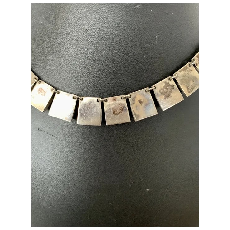 1990s Taxco Sterling and Rose Quartz Necklace - 10