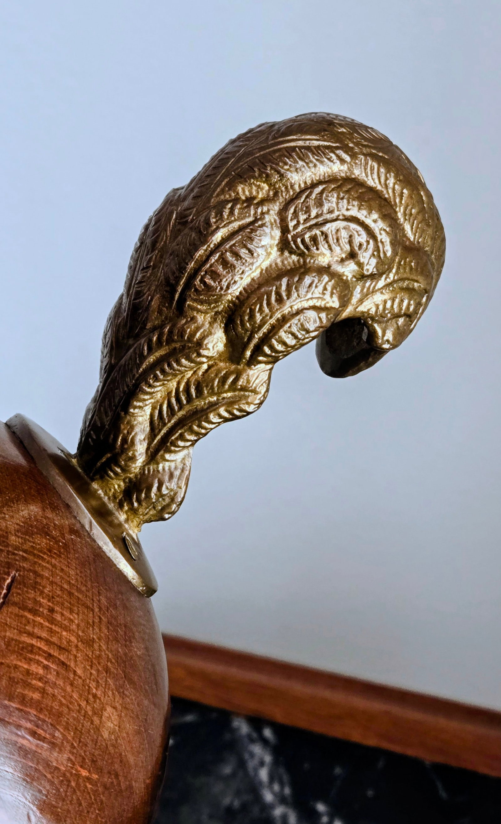Vintage Sarreid Spain Brass and Wood Ostrich Figurine - Collectible Mid-Century Decorative Sculpture - 6