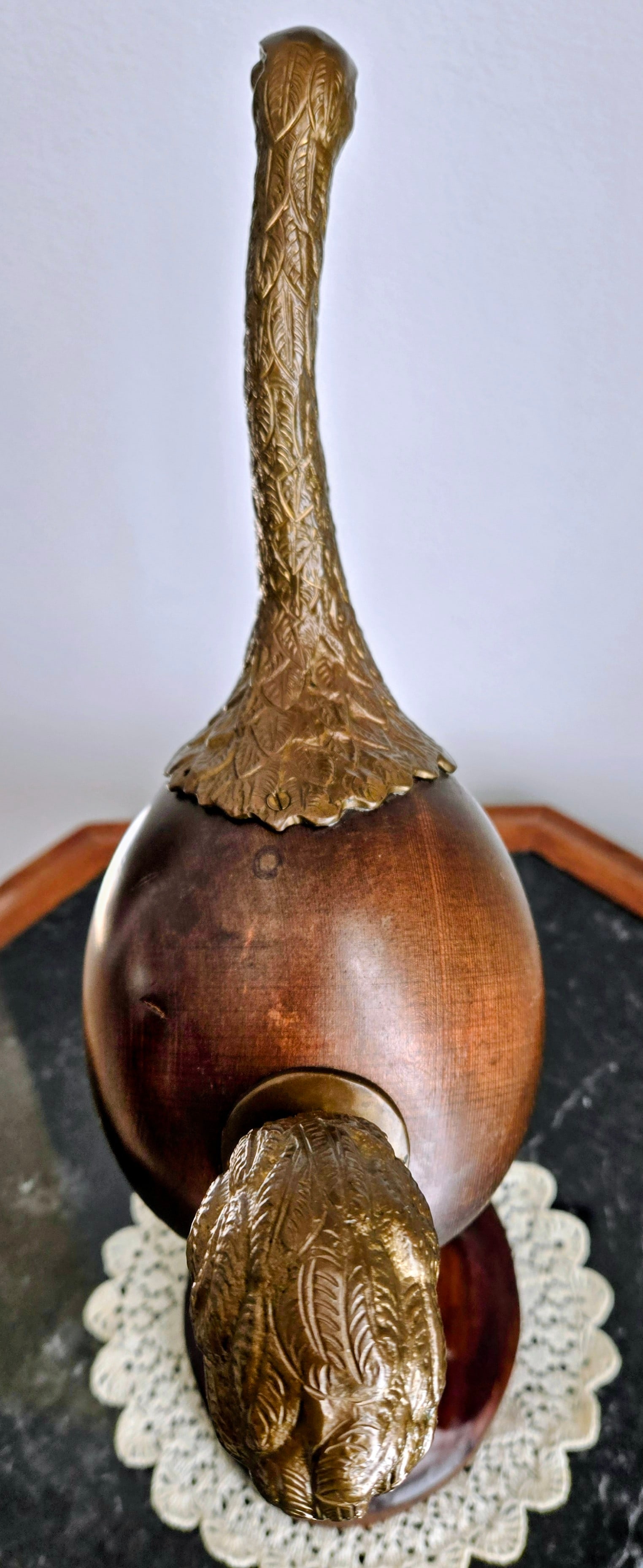 Vintage Sarreid Spain Brass and Wood Ostrich Figurine - Collectible Mid-Century Decorative Sculpture - 7