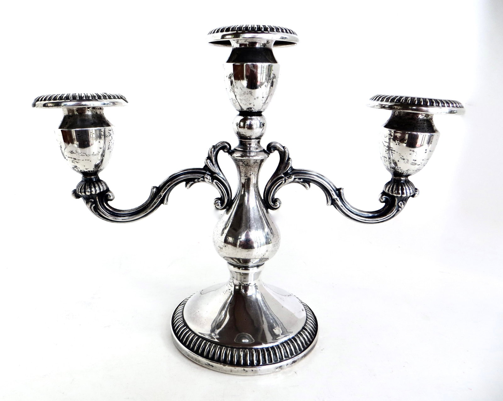 Early 20th C Pair of Three Armed Sterling Silver Candlabras Circa 1910 - 6