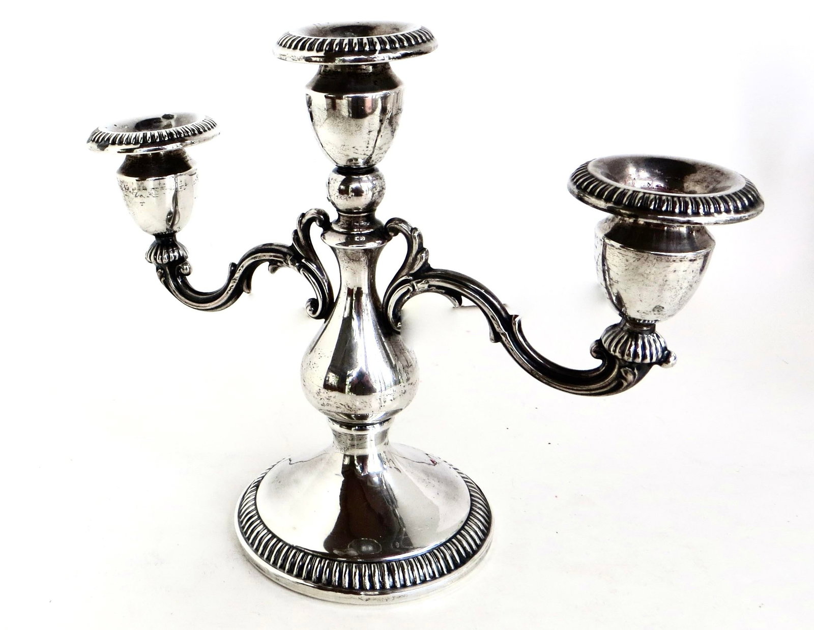 Early 20th C Pair of Three Armed Sterling Silver Candlabras Circa 1910 - 7