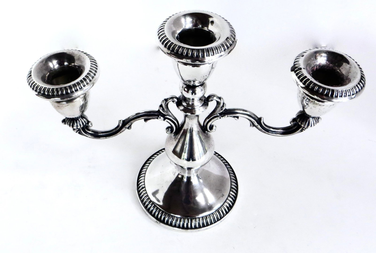 Early 20th C Pair of Three Armed Sterling Silver Candlabras Circa 1910 - 8
