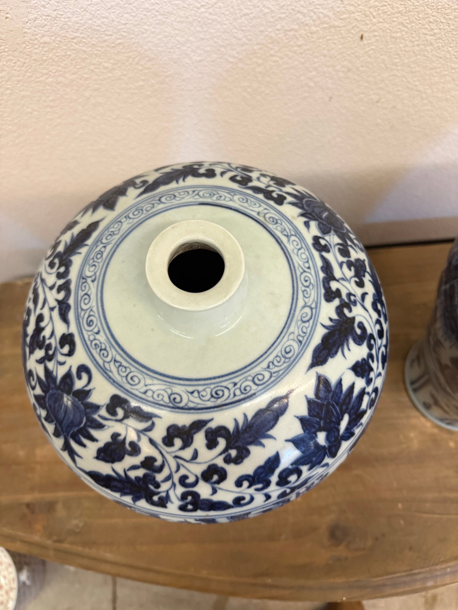 Pair of Large Blue and White Chinese Yuan Period Character Vases 17" - 3