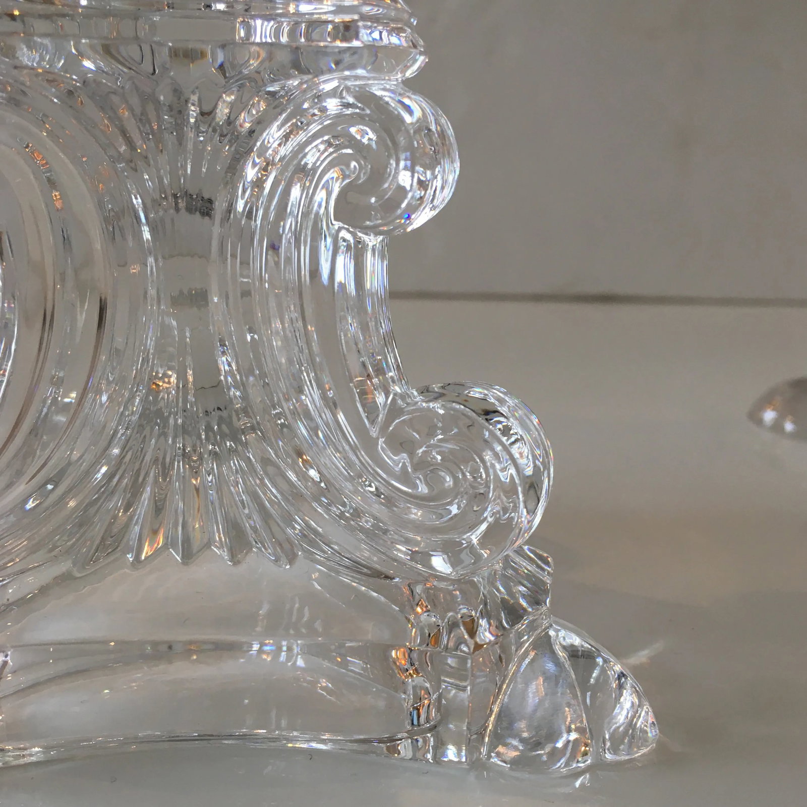 Tiffany - Style Heavy Glass Candlesticks - a Pair - 3