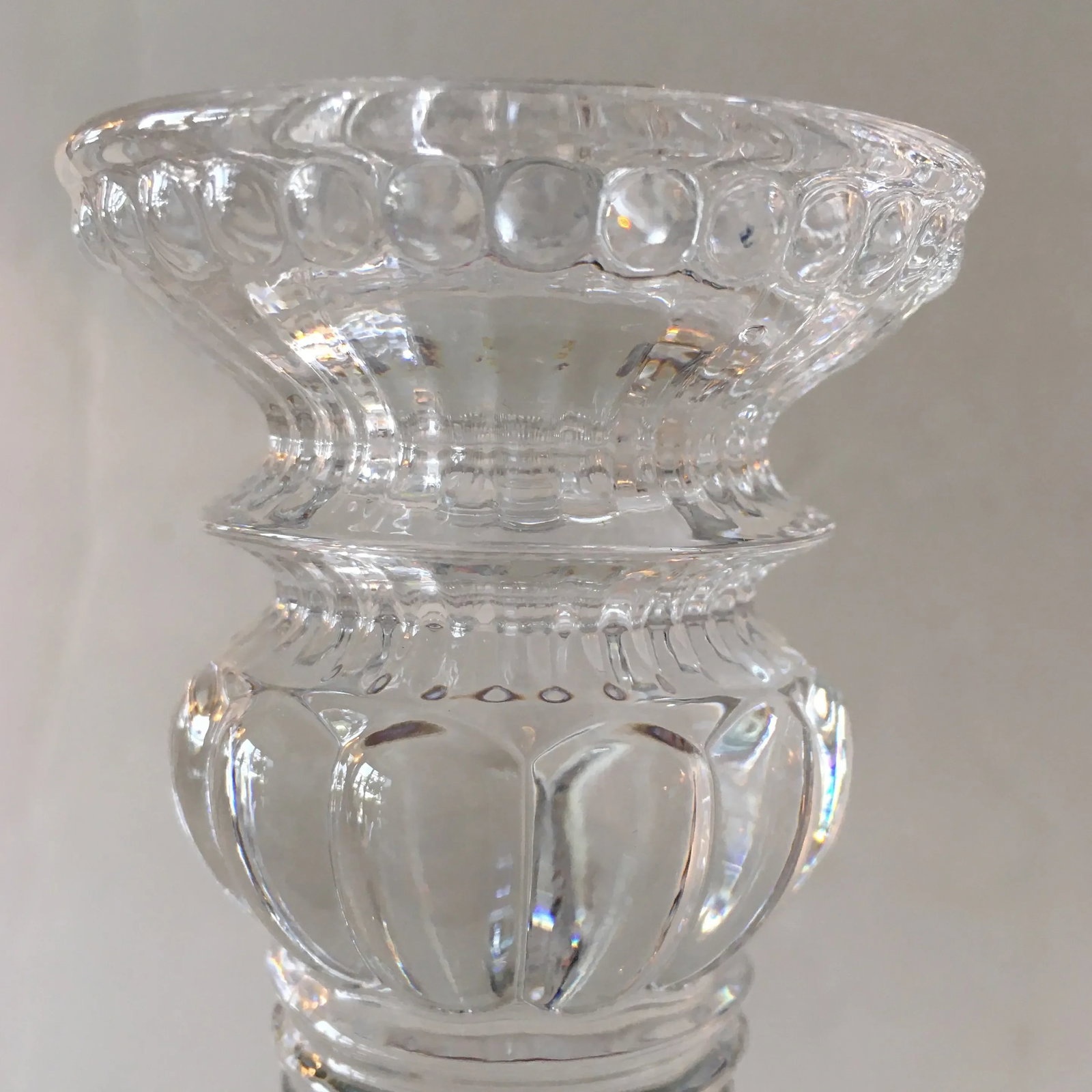 Tiffany - Style Heavy Glass Candlesticks - a Pair - 5