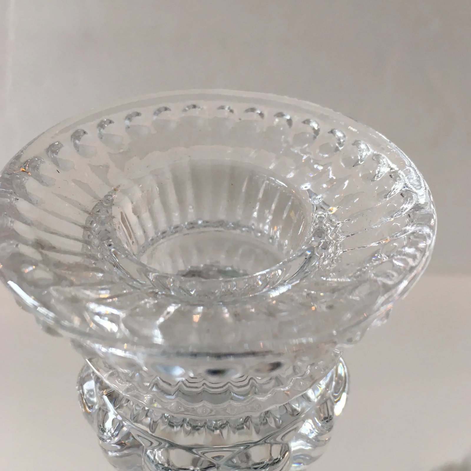 Tiffany - Style Heavy Glass Candlesticks - a Pair - 6
