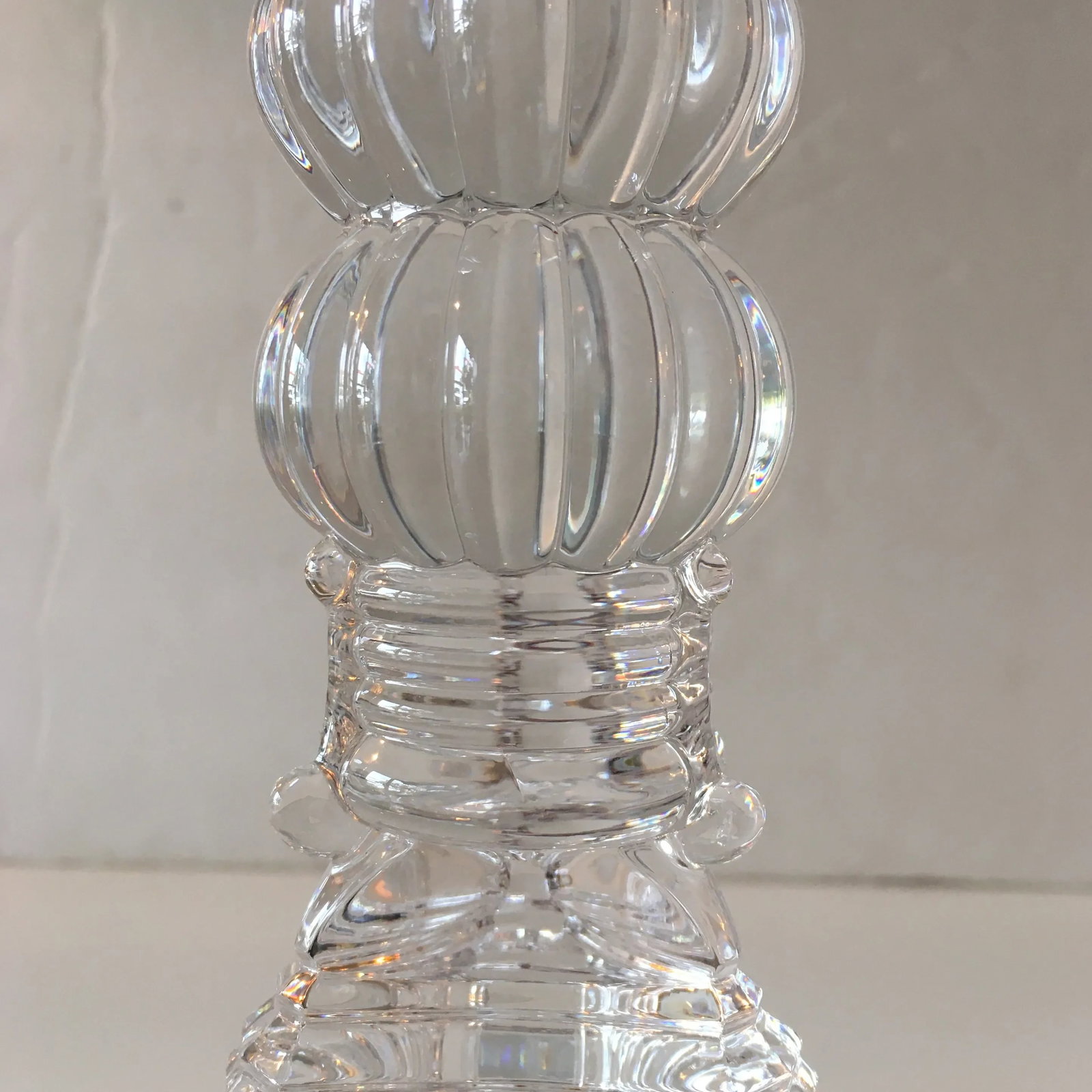 Tiffany - Style Heavy Glass Candlesticks - a Pair - 7