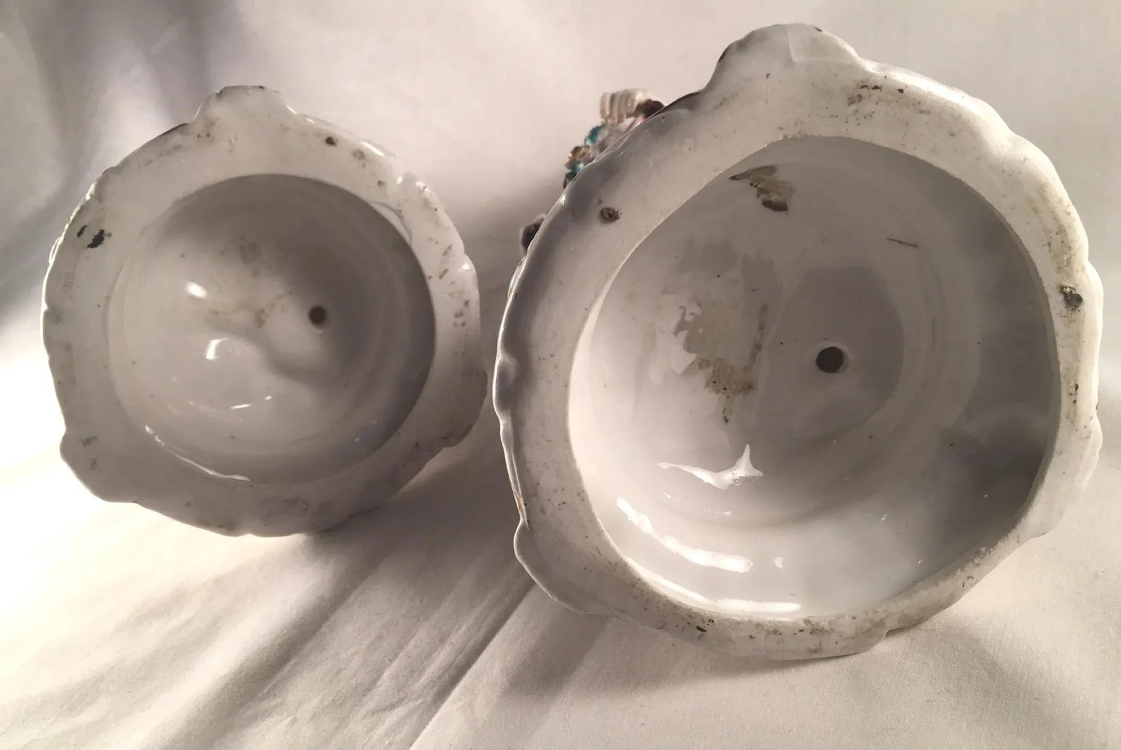 Mid 19th Century Porcelain Rococo Style Figural Candlesticks - a Pair - 12