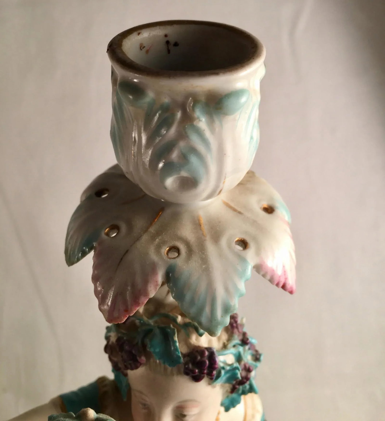 Mid 19th Century Porcelain Rococo Style Figural Candlesticks - a Pair - 3