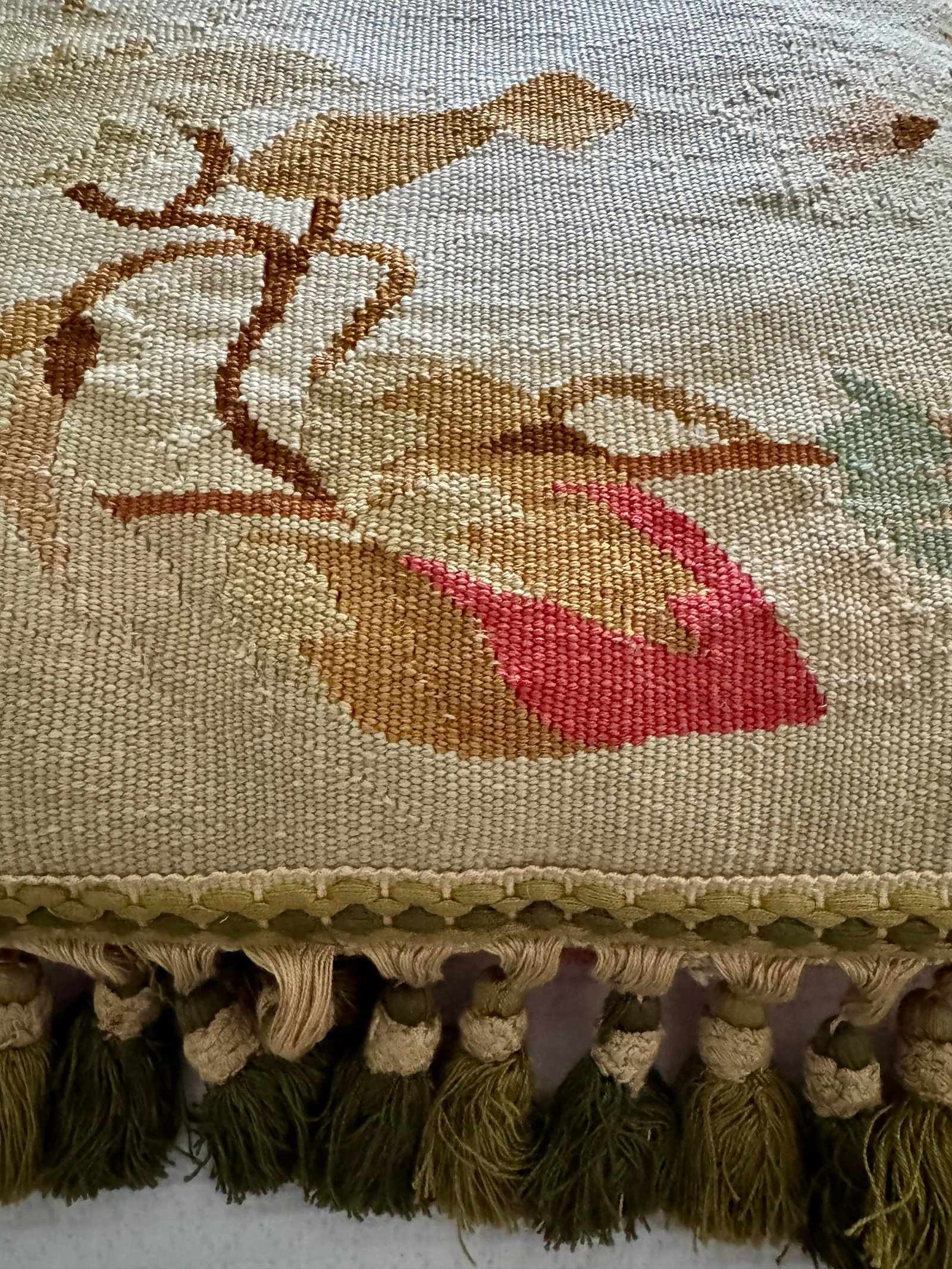 19th Century Aubusson Pillow With Passementerie Trim - 2