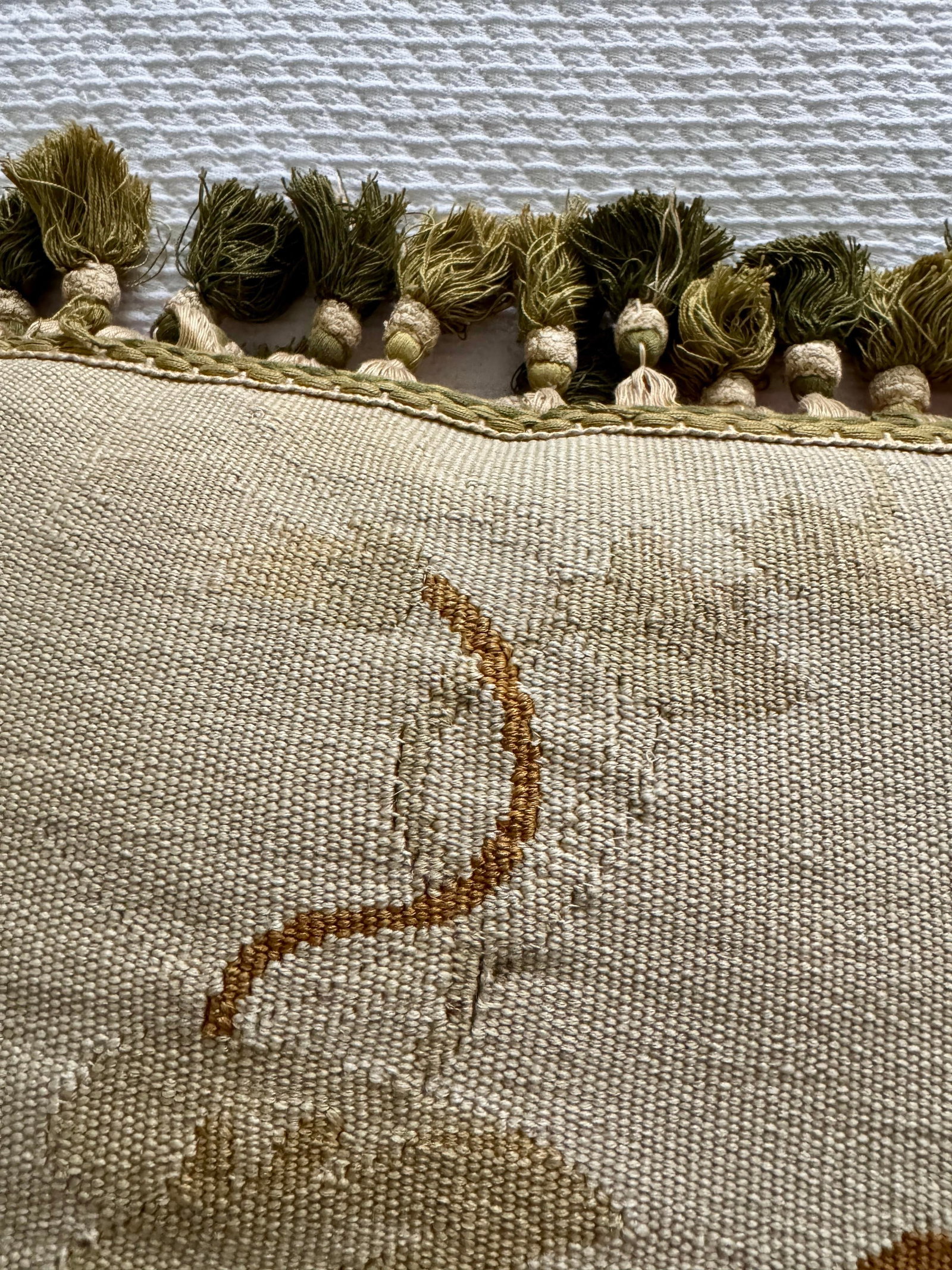 19th Century Aubusson Pillow With Passementerie Trim - 4