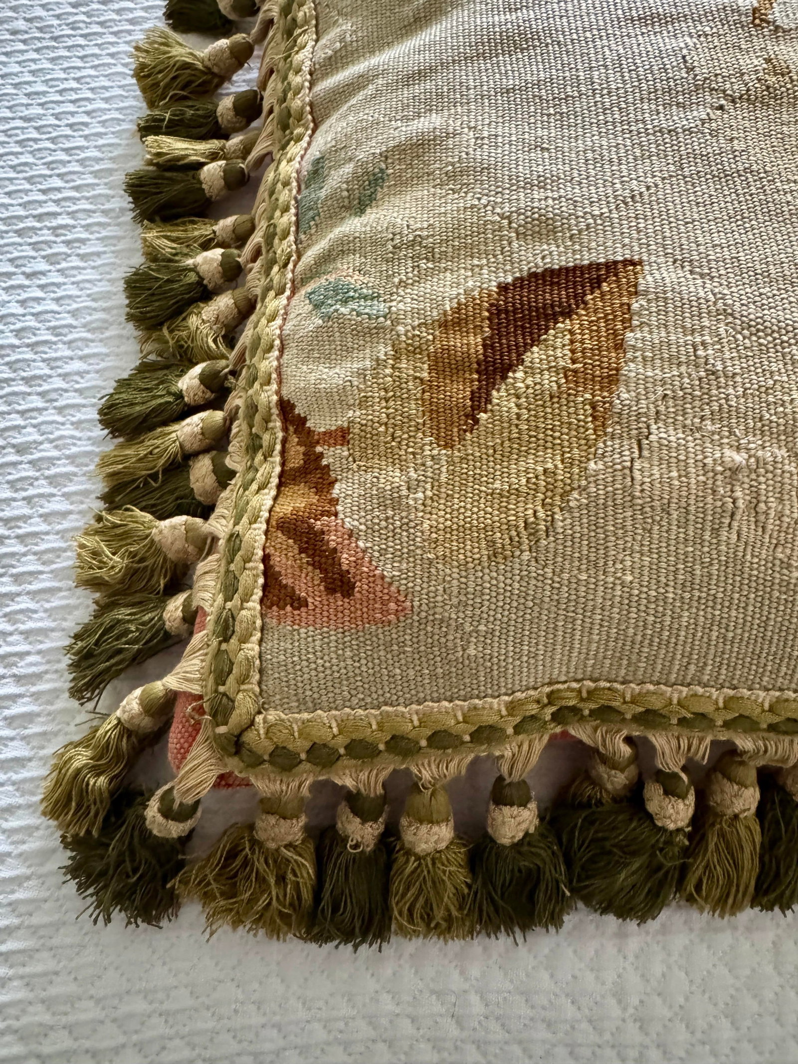 19th Century Aubusson Pillow With Passementerie Trim - 5