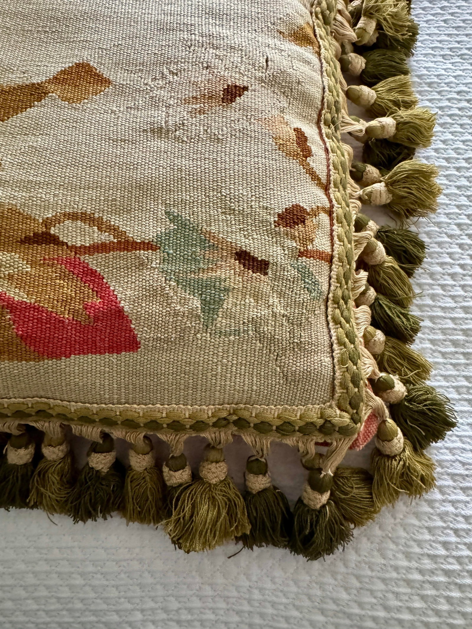 19th Century Aubusson Pillow With Passementerie Trim - 7