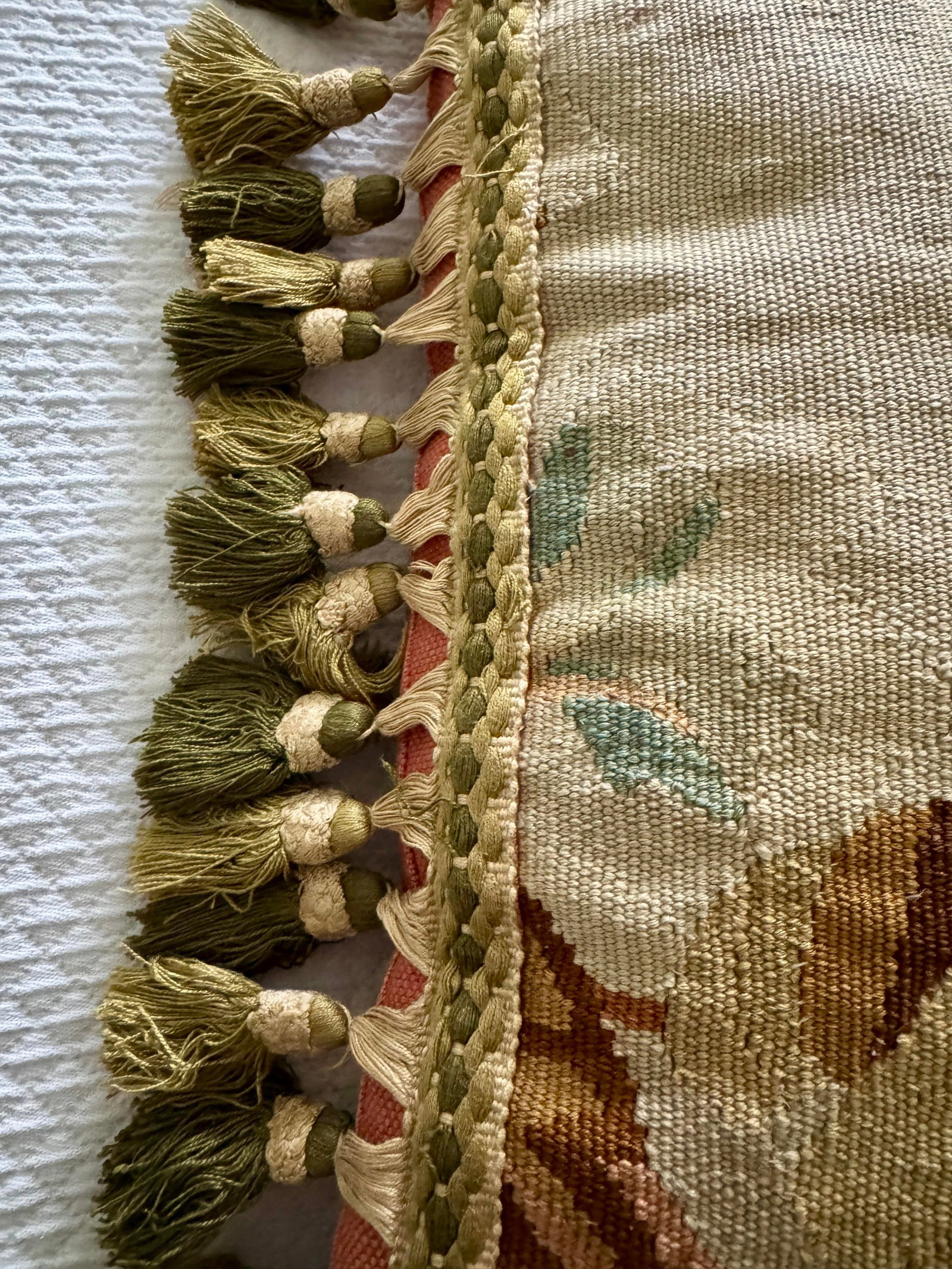 19th Century Aubusson Pillow With Passementerie Trim - 8