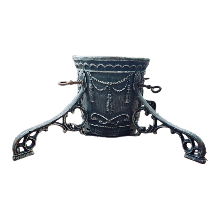 Heavy All Metal Tree Stand, Vintage: Extraordinary all metal tree stand. This heirloom type piece is very heavy and sturdy. In good condition consistent with age and wear as seen in photos. Center bowl is 9.5 inches in diameter and 9