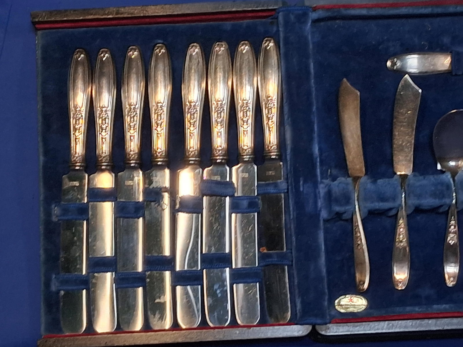 C 1910s International Silver Co. Ambassador Silver Plate Flatware Set Service for 8-46 Pieces Total - 2