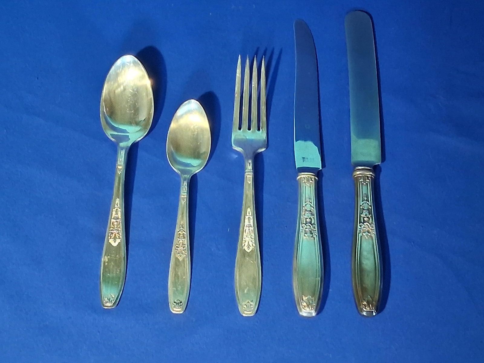 C 1910s International Silver Co. Ambassador Silver Plate Flatware Set Service for 8-46 Pieces Total - 5