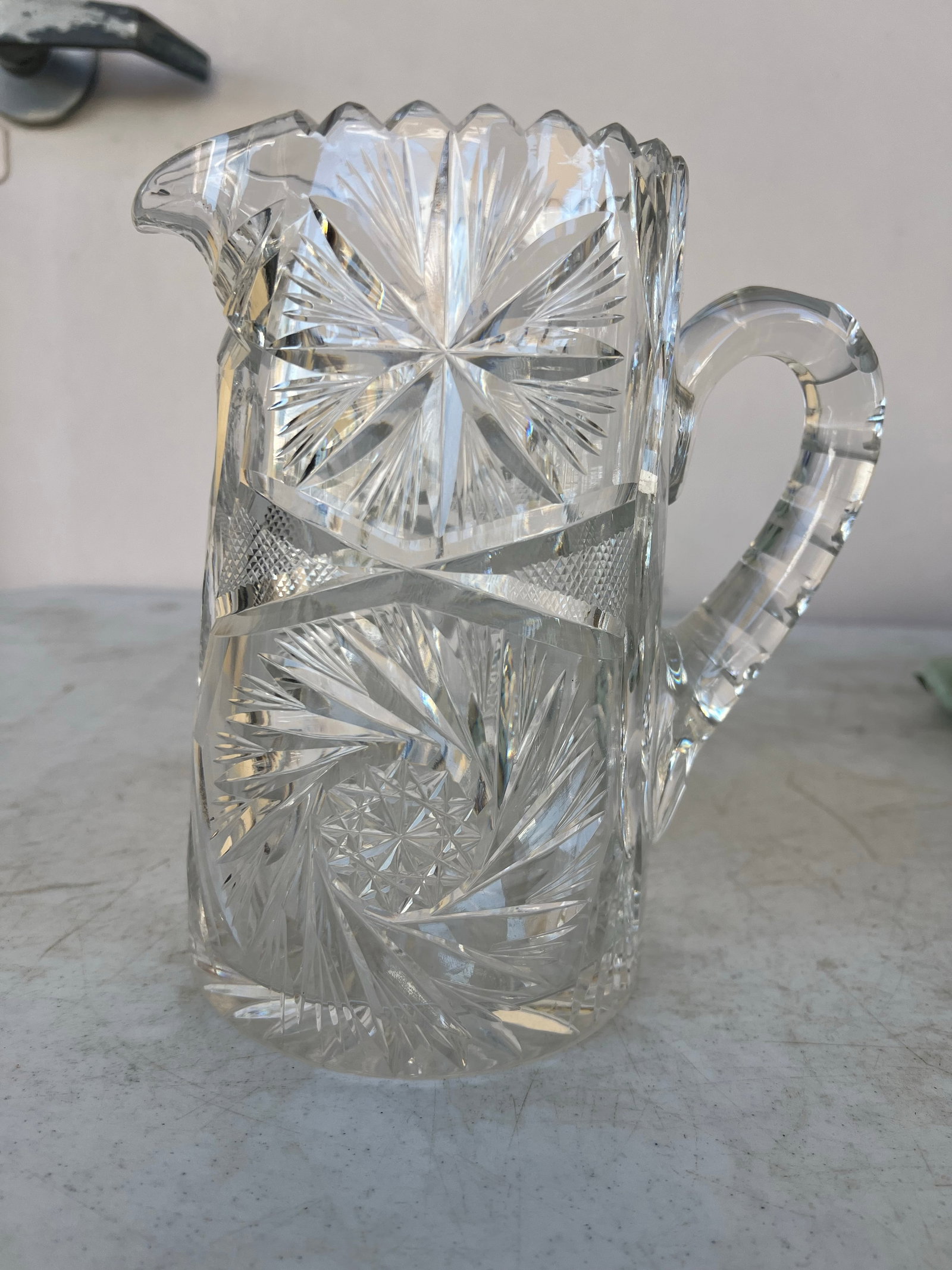 Antique American Brilliant Crystal Water Pitcher - 4