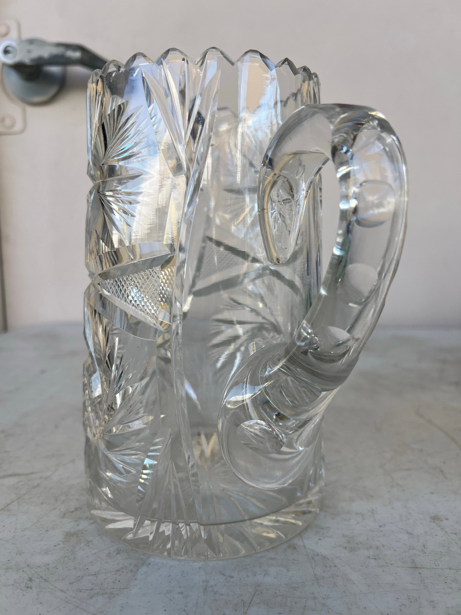 Antique American Brilliant Crystal Water Pitcher - 5