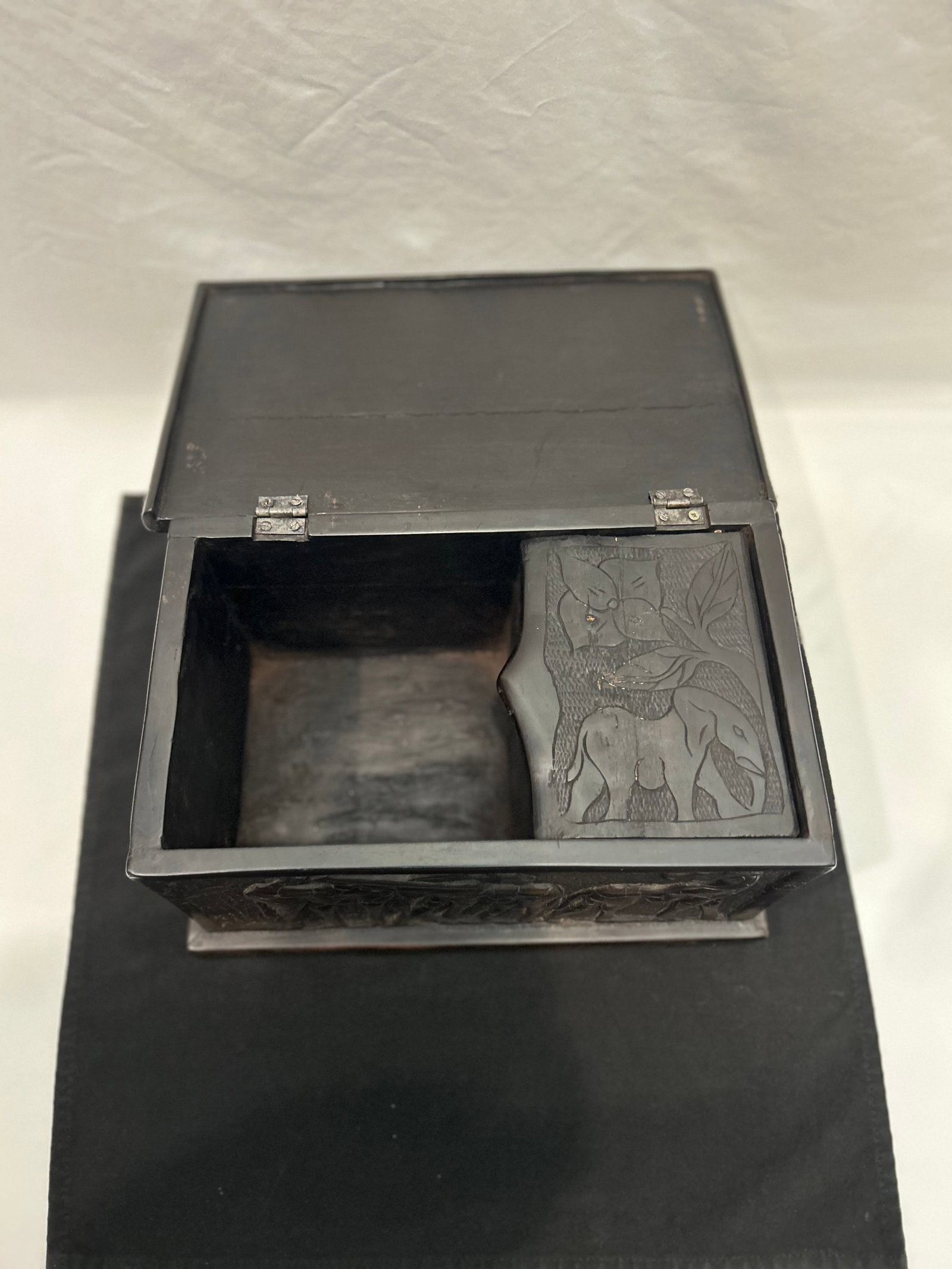 African Blackwood Relief-Carved Box (Tanzania) - 2