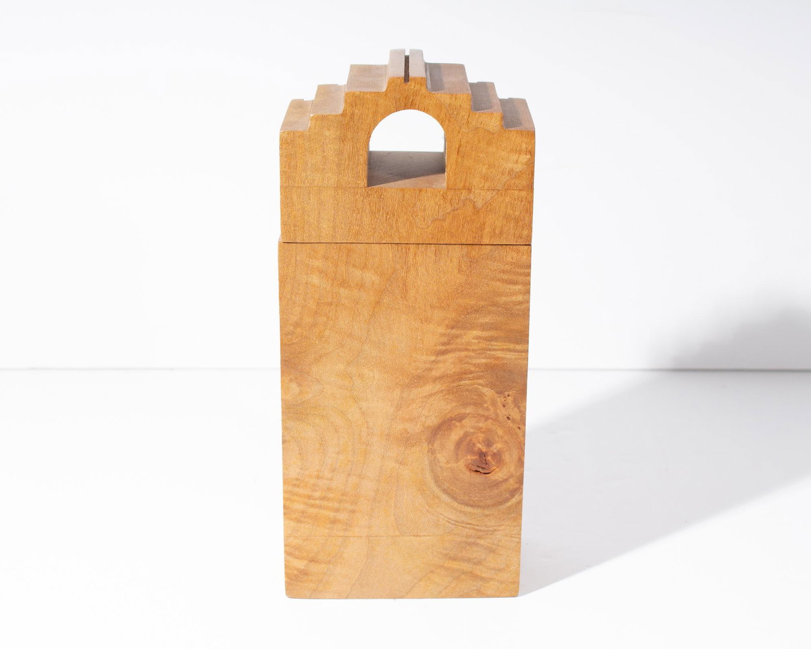 "Castles" Burl Maple Wood Architectural Box by Michael Elkan - 3