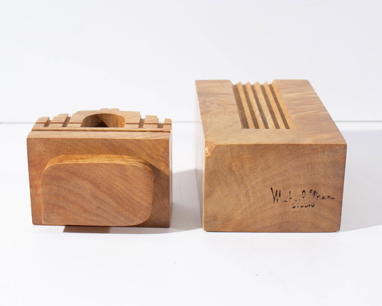 "Castles" Burl Maple Wood Architectural Box by Michael Elkan - 4