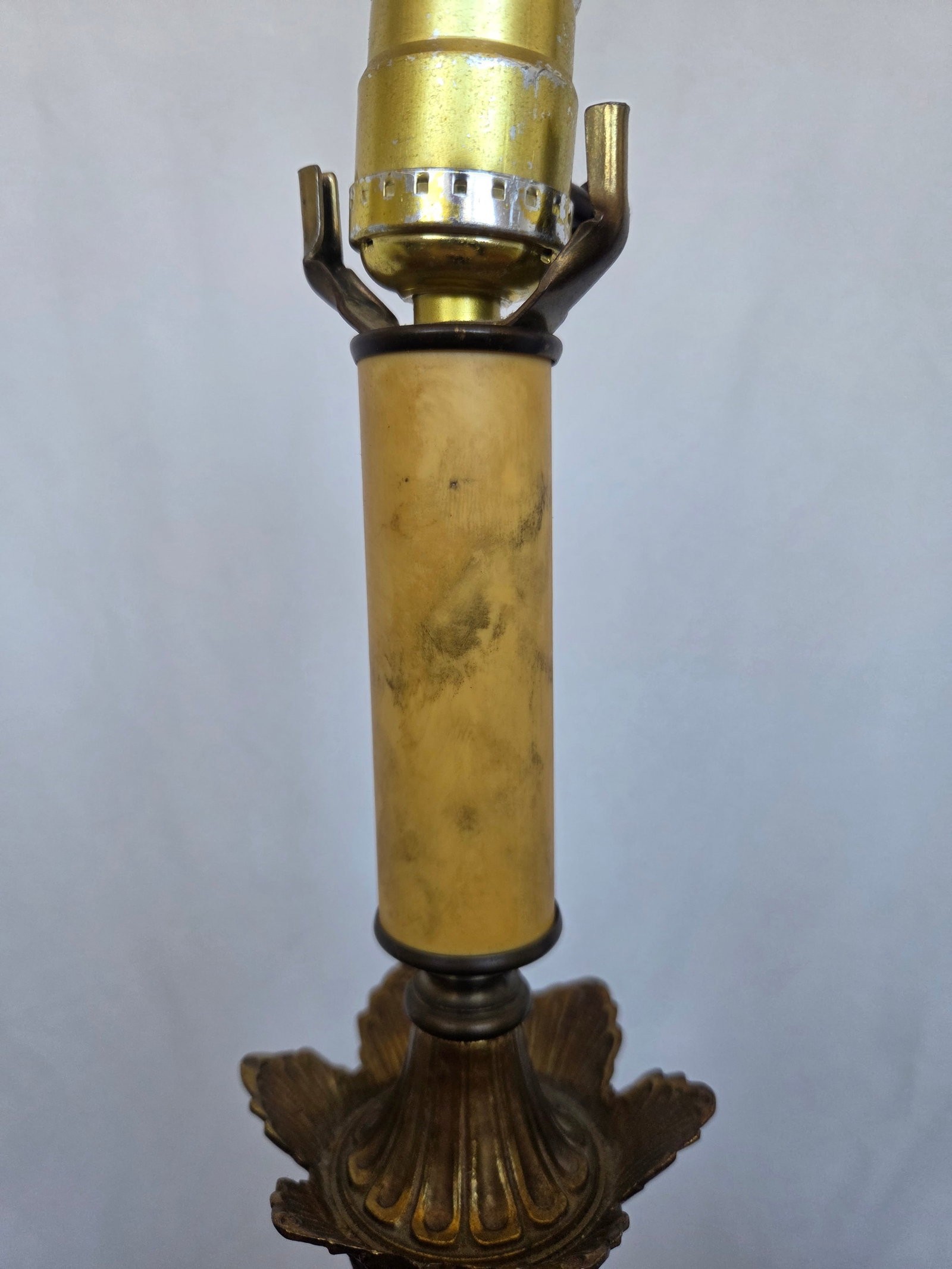 1950s Mid-Century Rococo Revival Solid Brass Table Lamp - 2