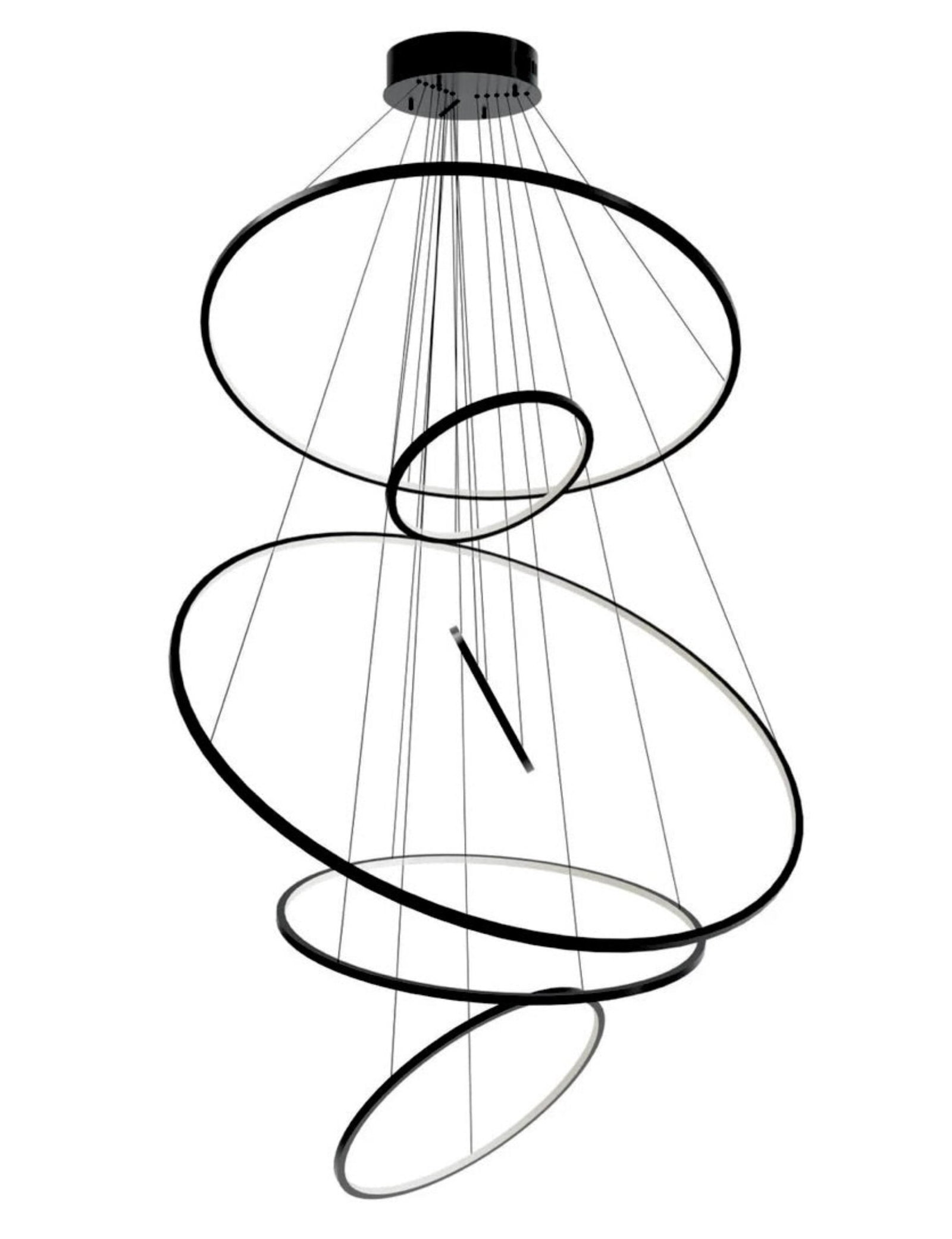 Large 6 Ring Chandelier | Adjustable - 5